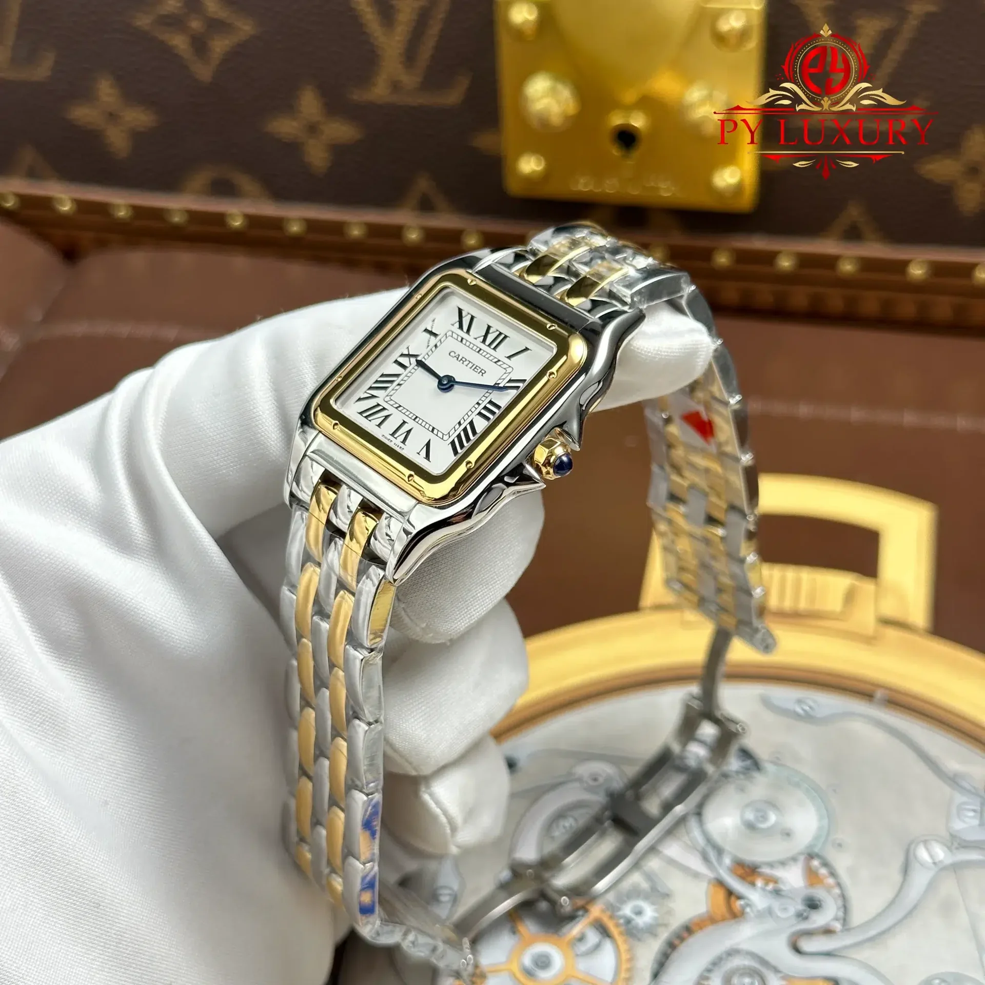 Cartier Panthere Large Model W2PN0016 Steel & Yellow Gold White Dial Best Replica 31mm x 42mm - 图片 3