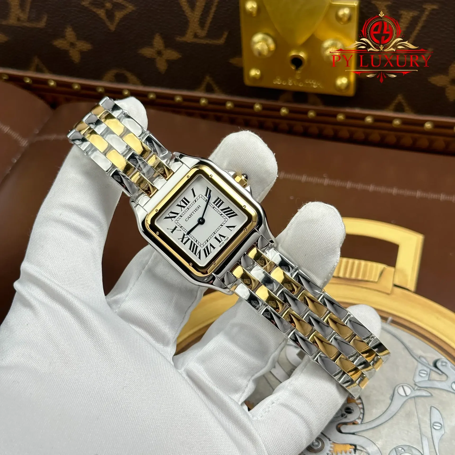 Cartier Panthere Large Model W2PN0016 Steel & Yellow Gold White Dial Best Replica 31mm x 42mm - 图片 4