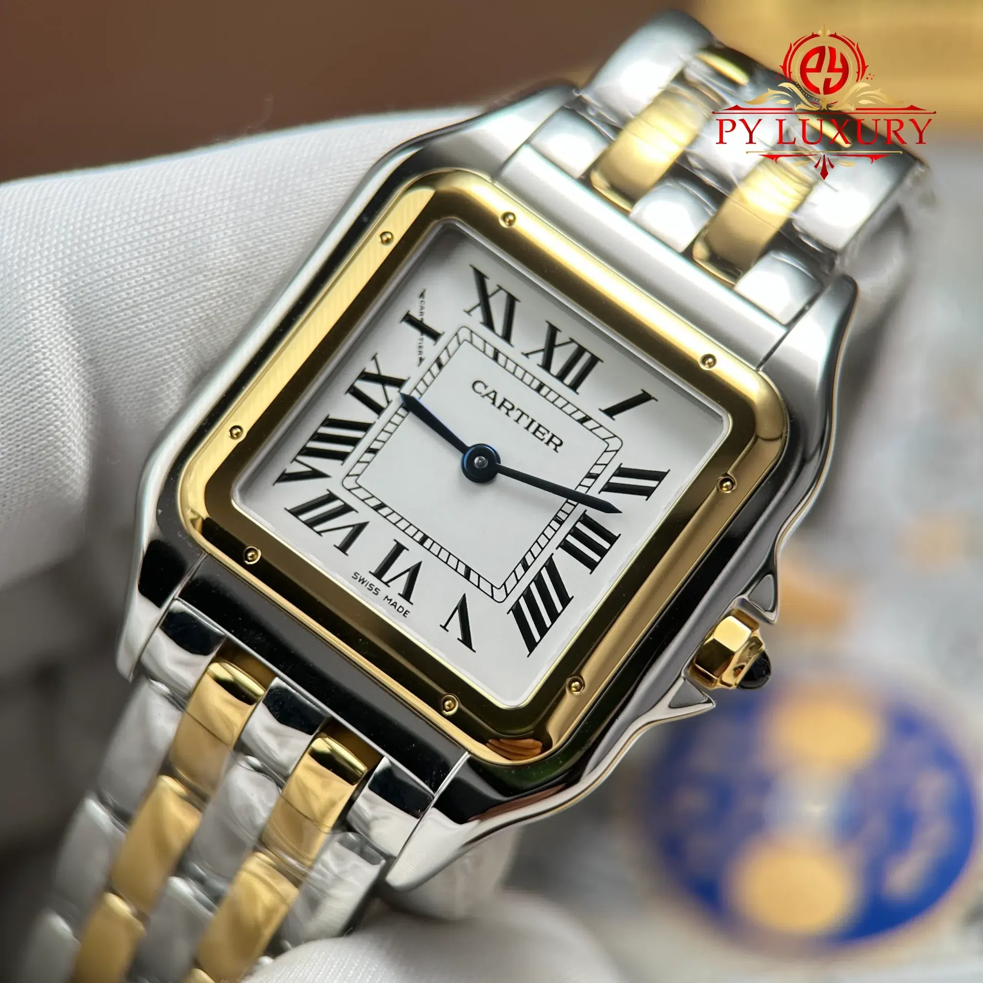Cartier Panthere Large Model W2PN0016 Steel & Yellow Gold White Dial Best Replica 31mm x 42mm - 图片 5