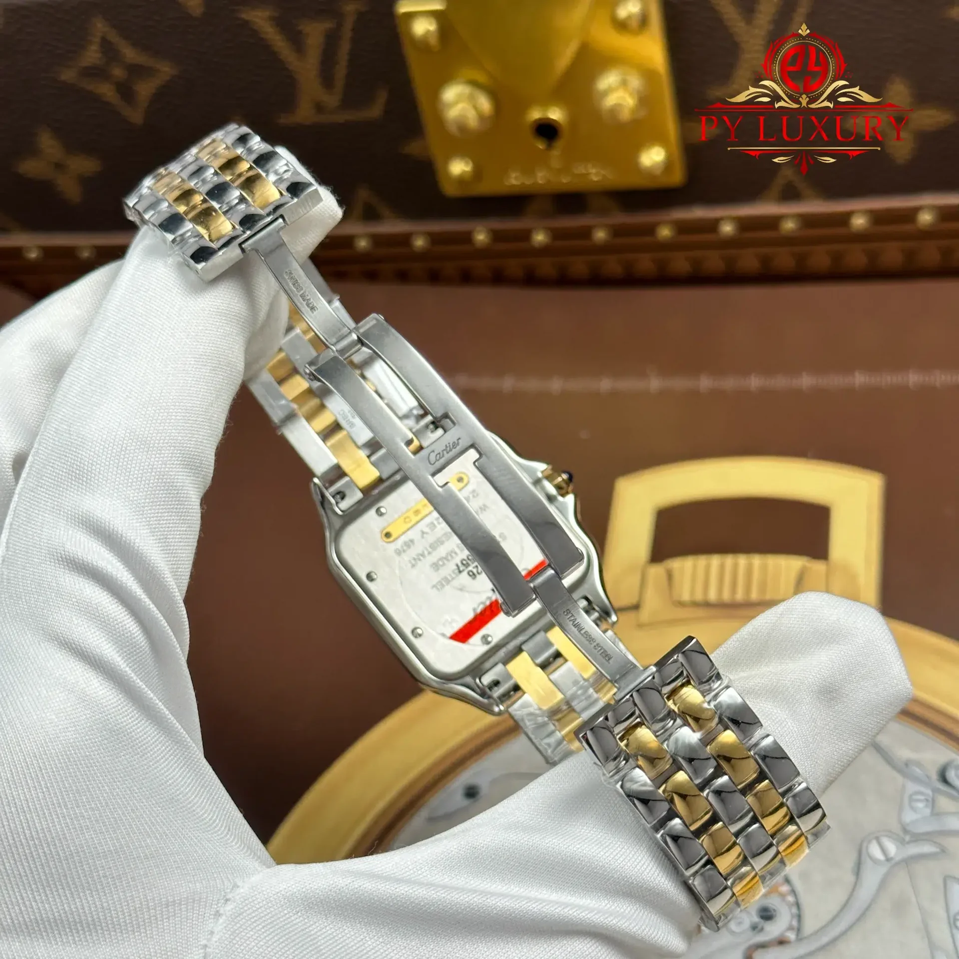 Cartier Panthere Large Model W2PN0016 Steel & Yellow Gold White Dial Best Replica 31mm x 42mm - 图片 12