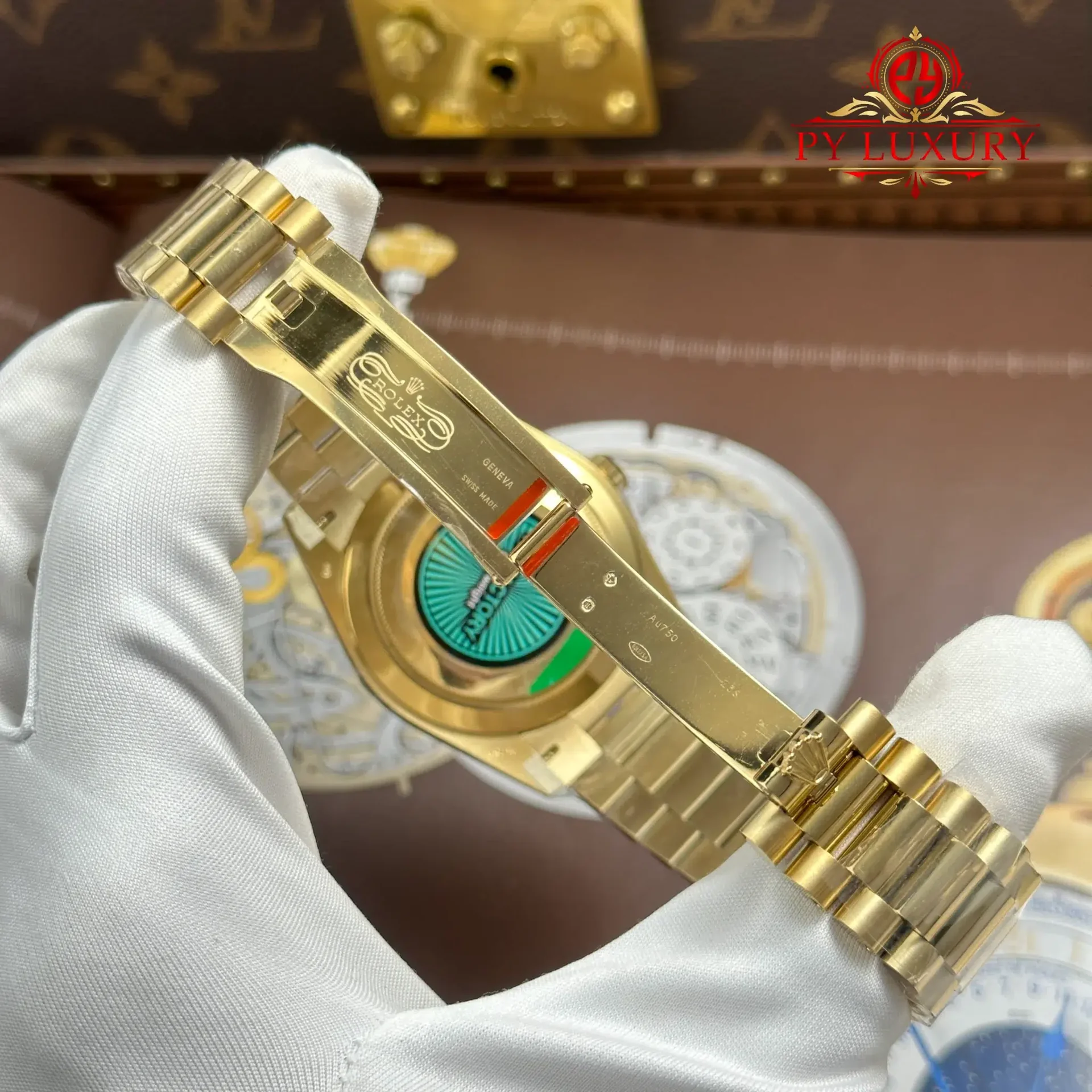 Rolex Day-Date 228238-0069 Yellow Gold Green Ombré Dial Super Clone Top Quality 210g RC Factory 40mm - 图片 12