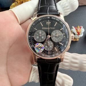 Audemars Piguet Code 11.59 Chronograph 26393OR Rose Gold Black Dial Leather Strap 1:1 Best Replica APSF 41mm
