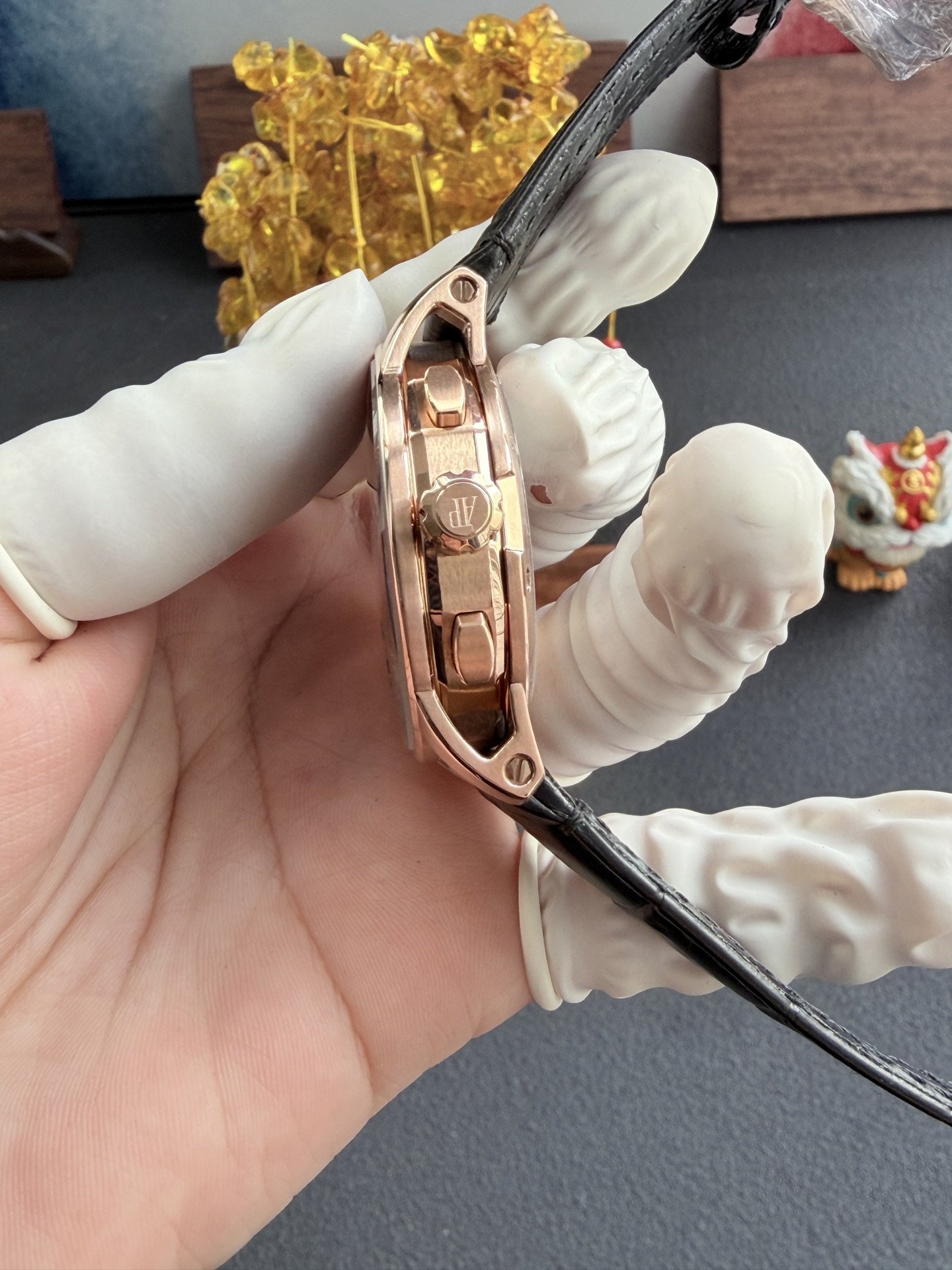 Audemars Piguet Code 11.59 Chronograph 26393OR Rose Gold Black Dial Leather Strap 1:1 Best Replica APSF 41mm - 图片 6