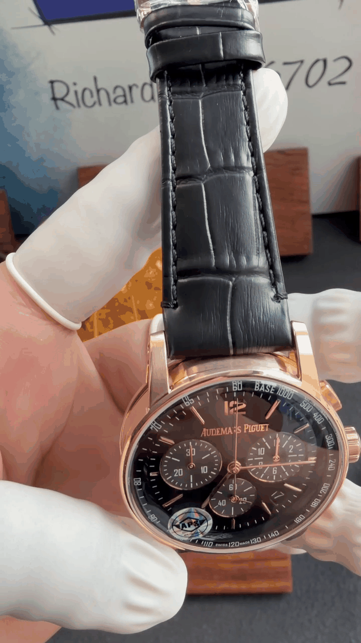 Audemars Piguet Code 11.59 Chronograph 26393OR Rose Gold Black Dial Leather Strap 1:1 Best Replica APSF 41mm - 图片 7