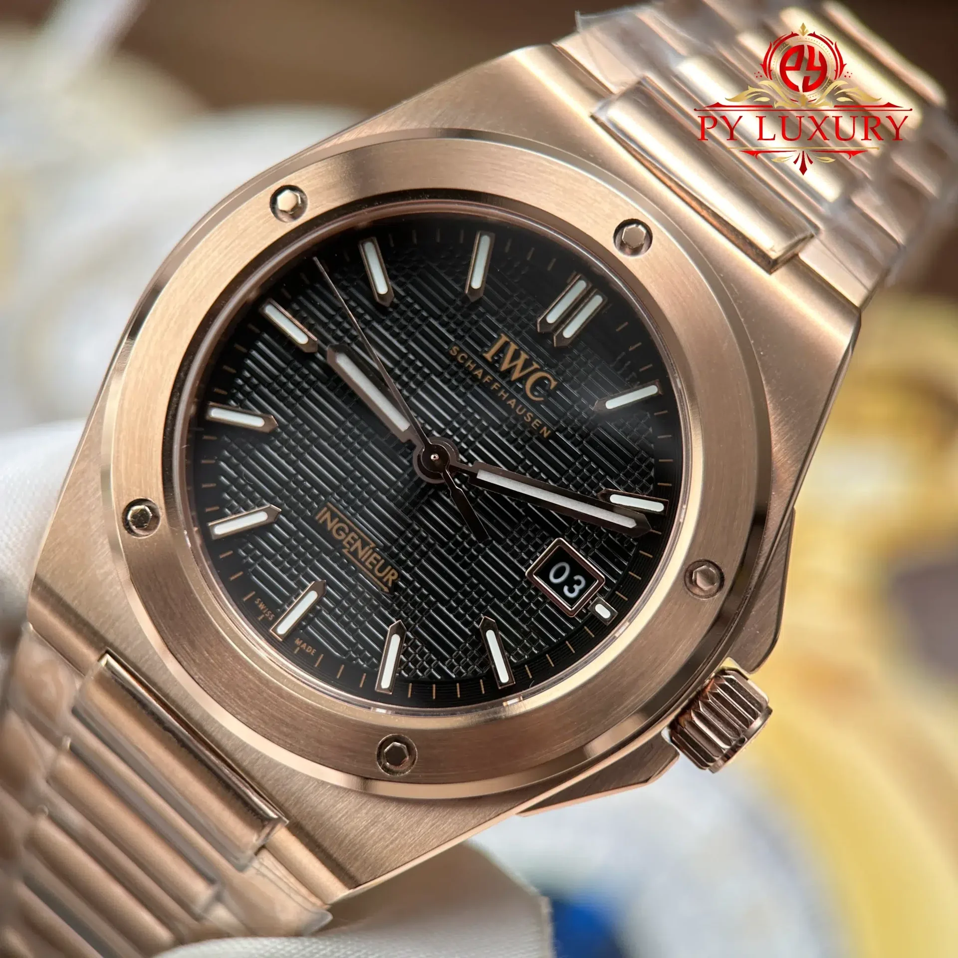 IWC Ingenieur IW328702 Rose Gold Black Dial Best Replica GH Factory 40mm - 图片 5