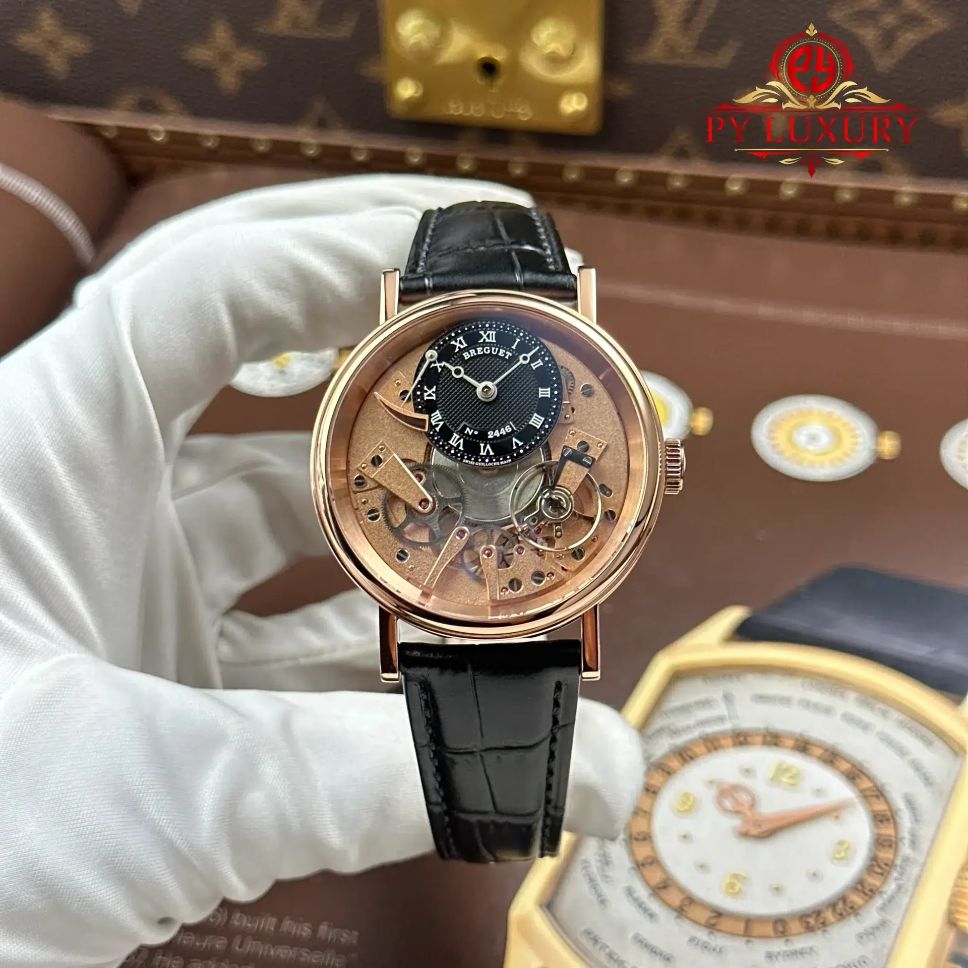 Breguet Tradition Power Reserve 7057BR/R9/9W6 Rose Gold Black Dial 1:1 Best Replica ZF 40mm
