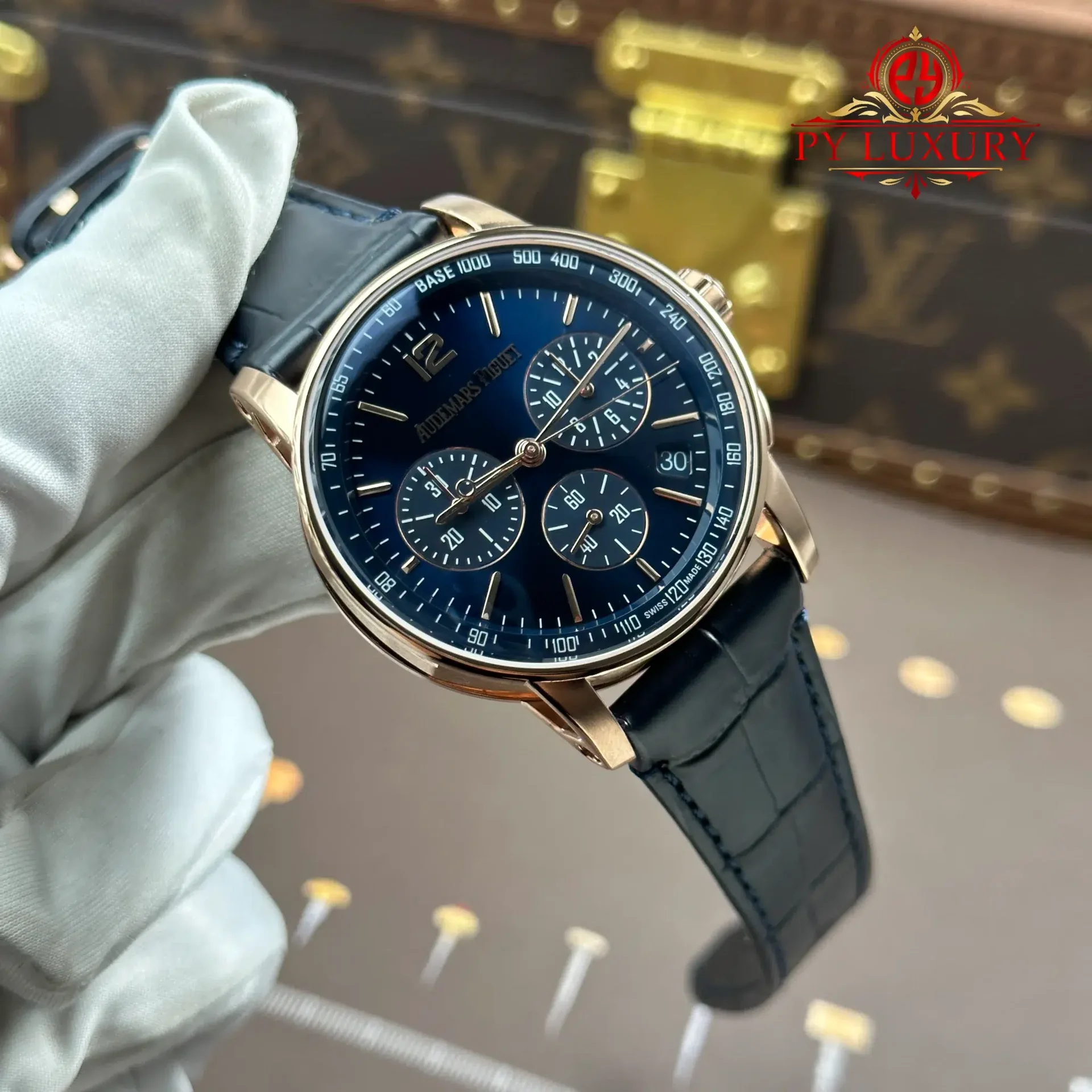 Audemars Piguet Code 11.59 Chronograph 26393OR Rose Gold Blue Dial Leather Strap 1:1 Best Replica APSF 41mm - 图片 2