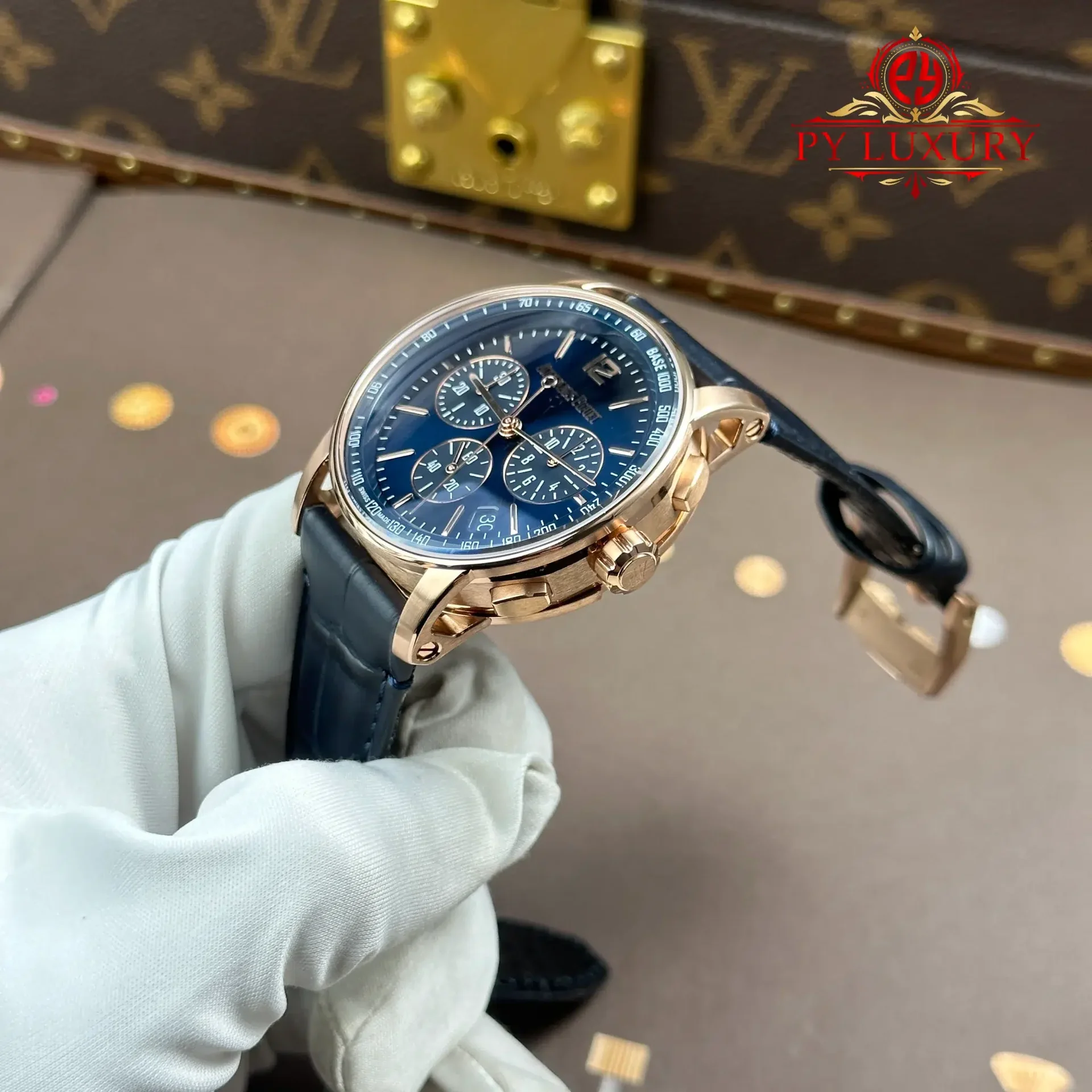 Audemars Piguet Code 11.59 Chronograph 26393OR Rose Gold Blue Dial Leather Strap 1:1 Best Replica APSF 41mm - 图片 3