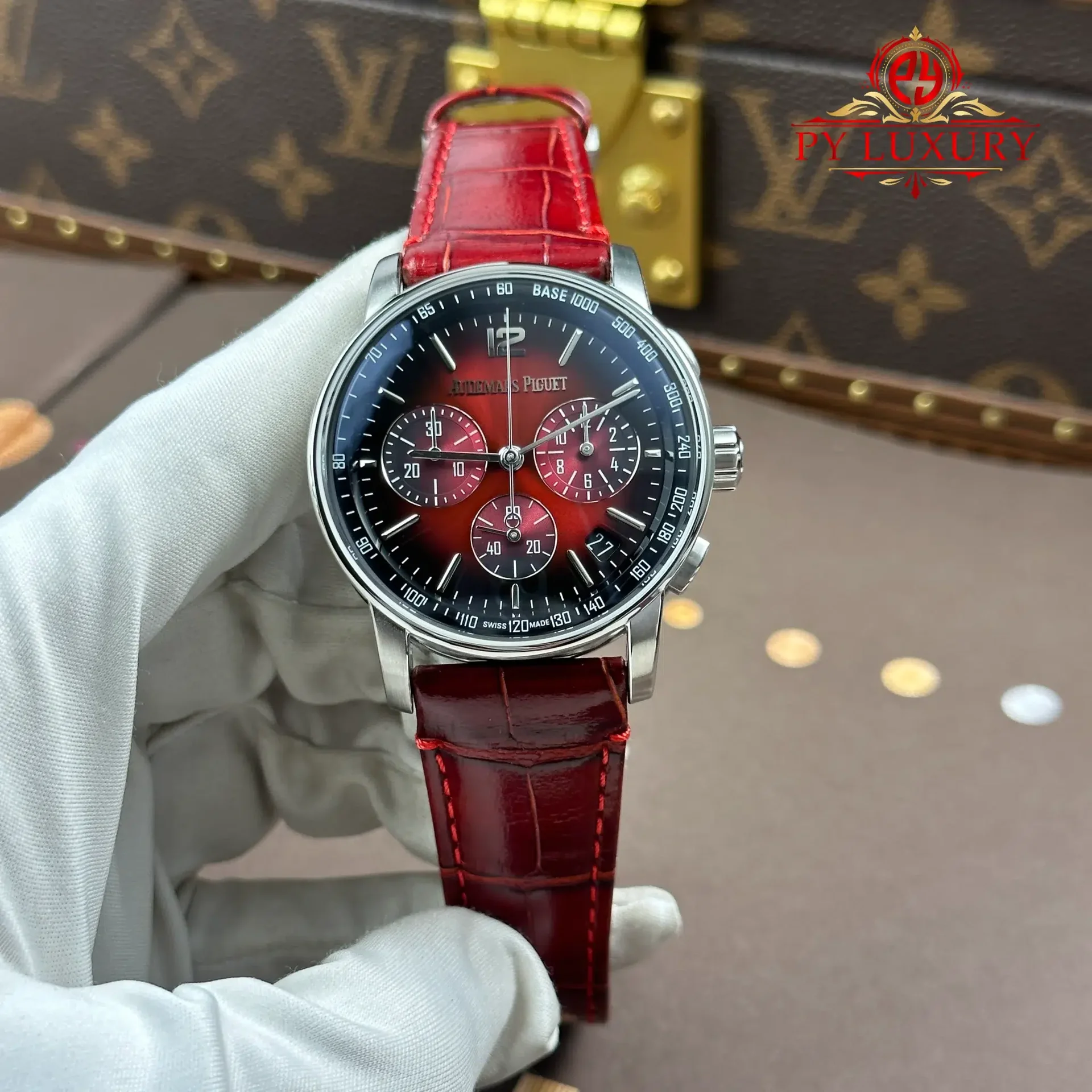Audemars Piguet Code 11.59 Chronograph 26393BC Smoked Burgundy Dial Leather Strap 1:1 Best Replica APSF 41mm