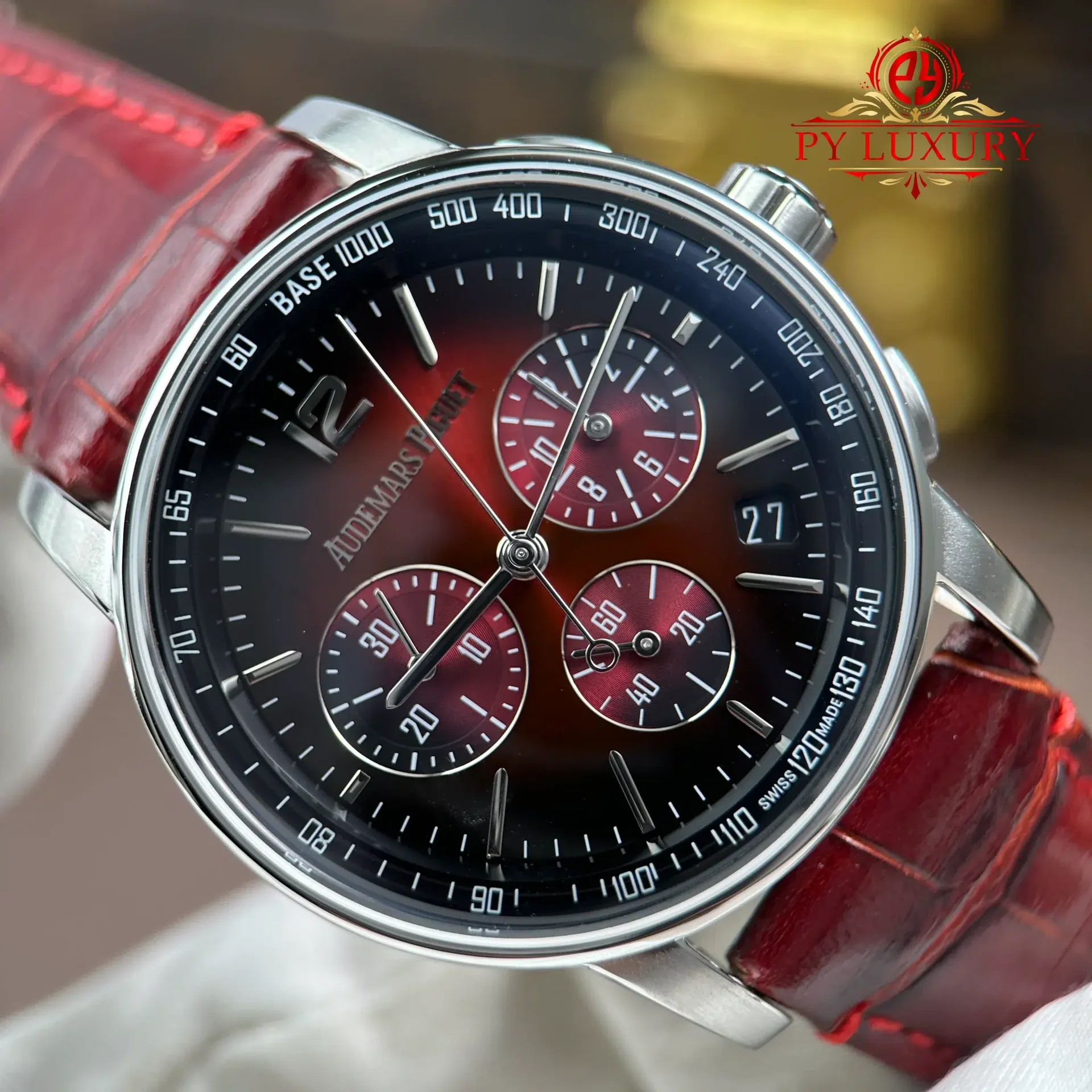 Audemars Piguet Code 11.59 Chronograph 26393BC Smoked Burgundy Dial Leather Strap 1:1 Best Replica APSF 41mm - 图片 4