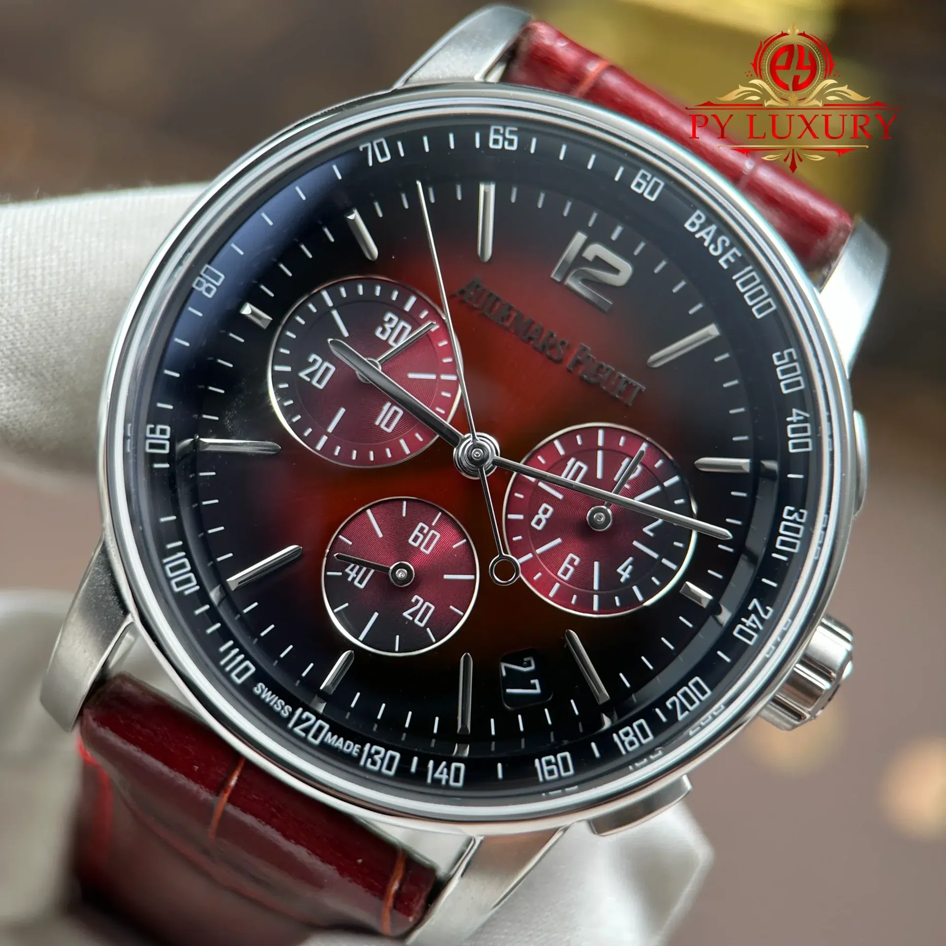 Audemars Piguet Code 11.59 Chronograph 26393BC Smoked Burgundy Dial Leather Strap 1:1 Best Replica APSF 41mm - 图片 5