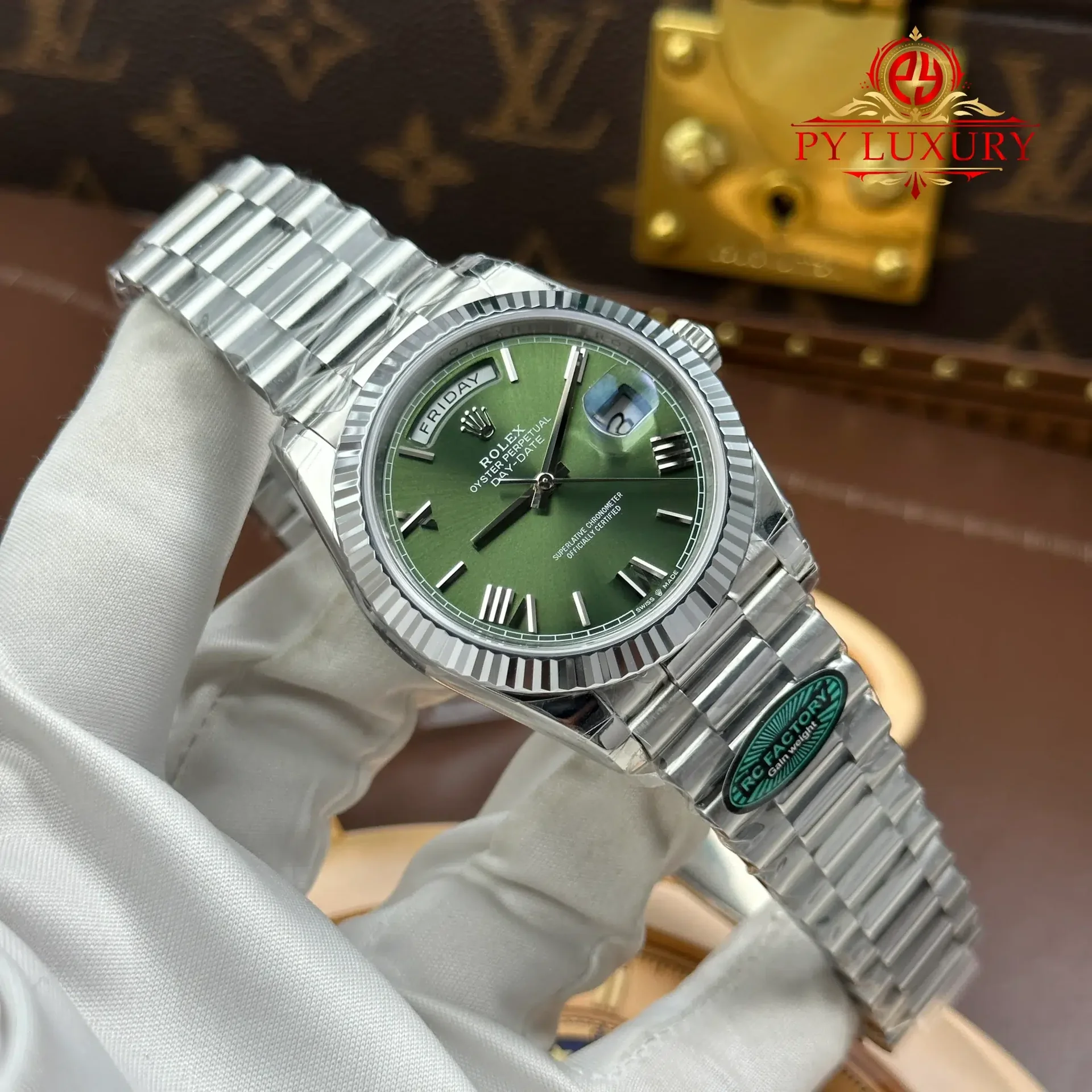 Rolex Day-Date 228239-0033 Olive Green Dial 1:1 Super Clone 210g RC Factory 40mm - 图片 2