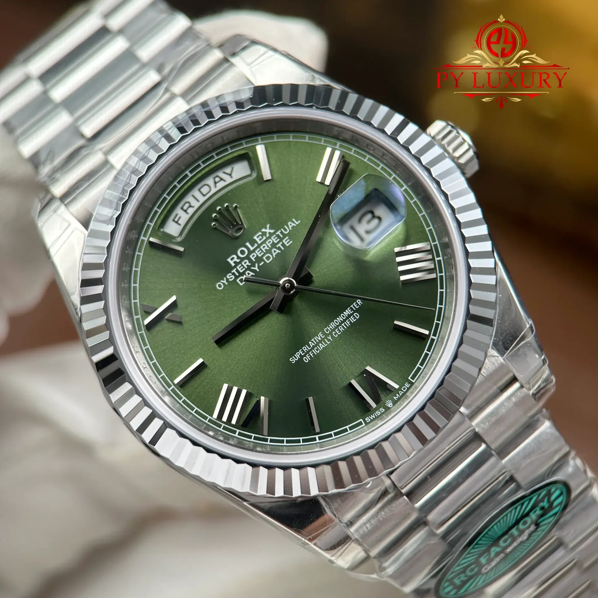 Rolex Day-Date 228239-0033 Olive Green Dial 1:1 Super Clone 210g RC Factory 40mm - 图片 4