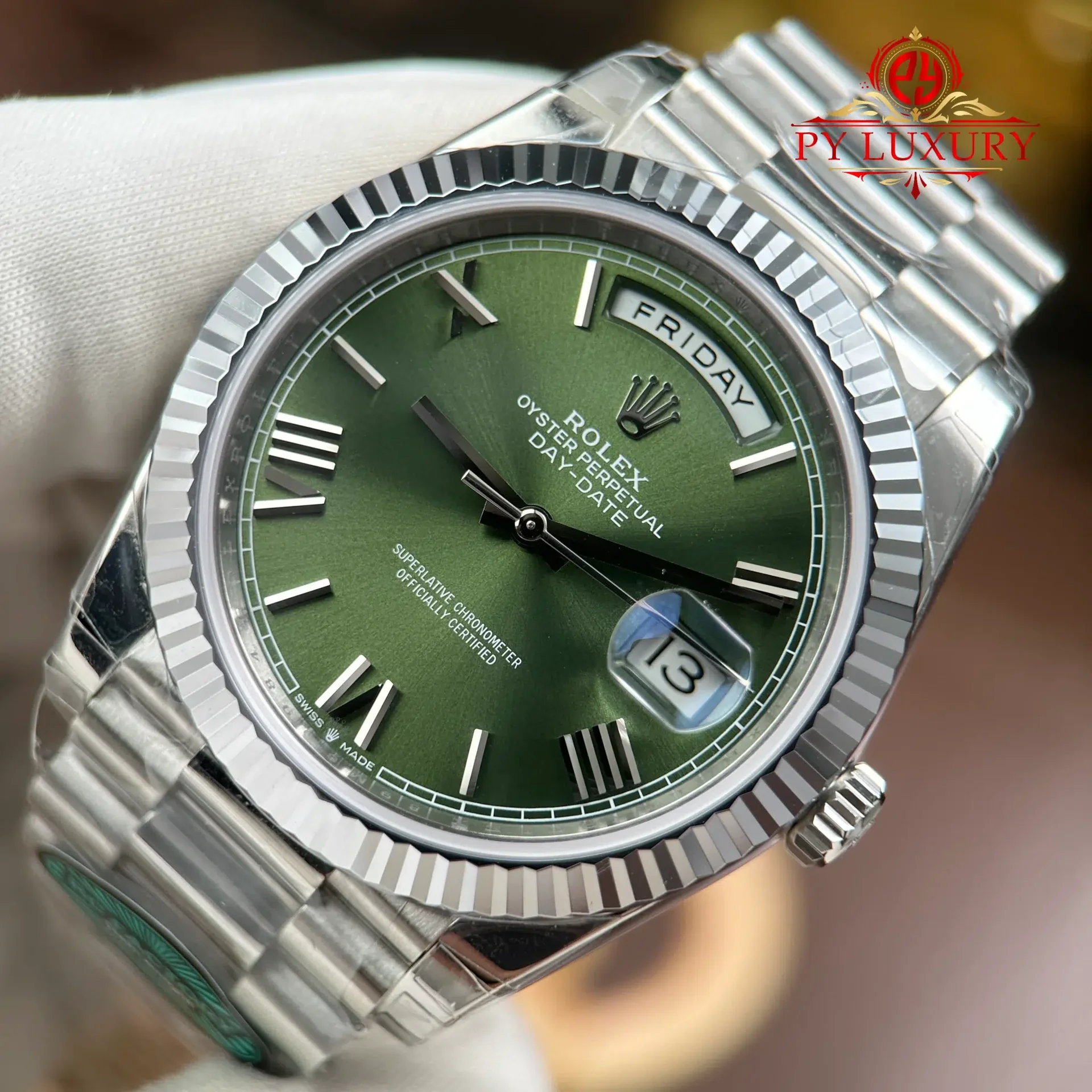 Rolex Day-Date 228239-0033 Olive Green Dial 1:1 Super Clone 210g RC Factory 40mm - 图片 5