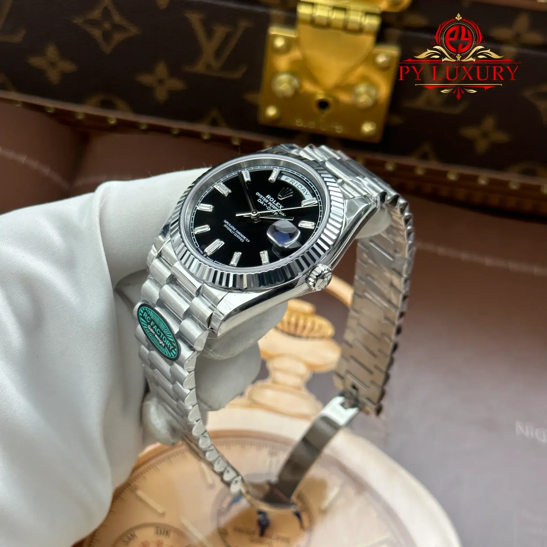 Rolex Day-Date 228239-0005 Black Diamond-set Dial 1:1 Super Clone 210g RC Factory 40mm - 图片 3