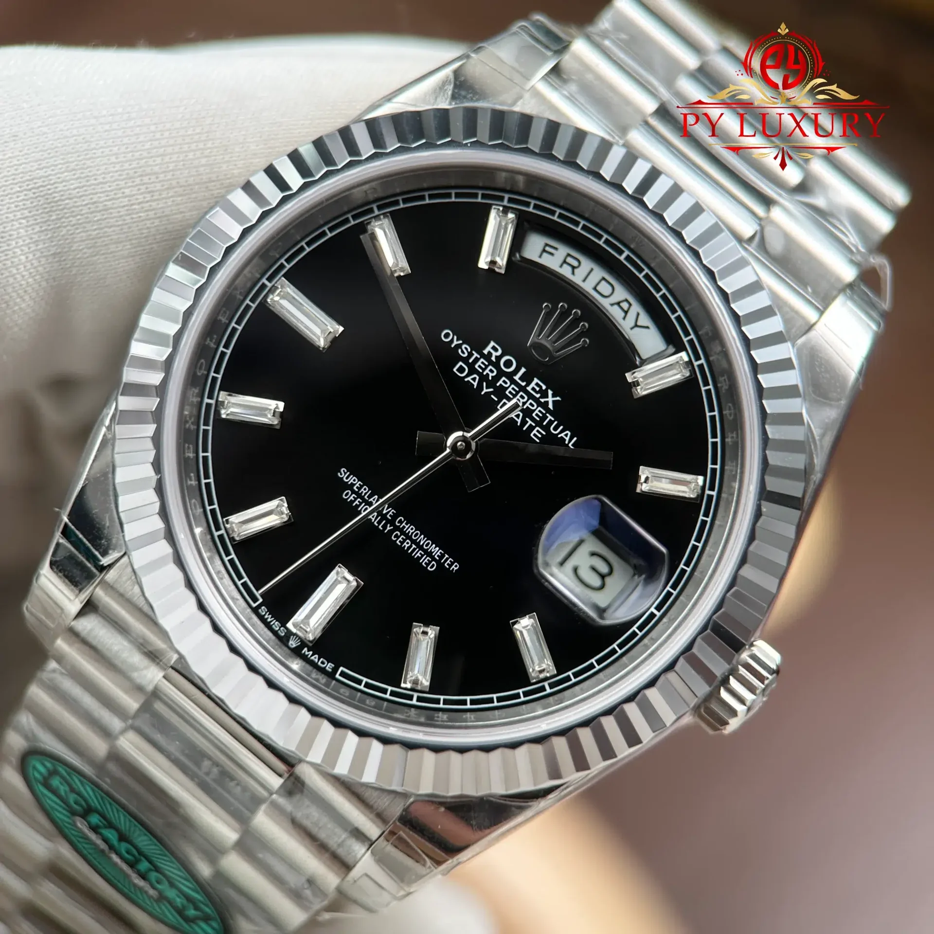 Rolex Day-Date 228239-0005 Black Diamond-set Dial 1:1 Super Clone 210g RC Factory 40mm - 图片 4