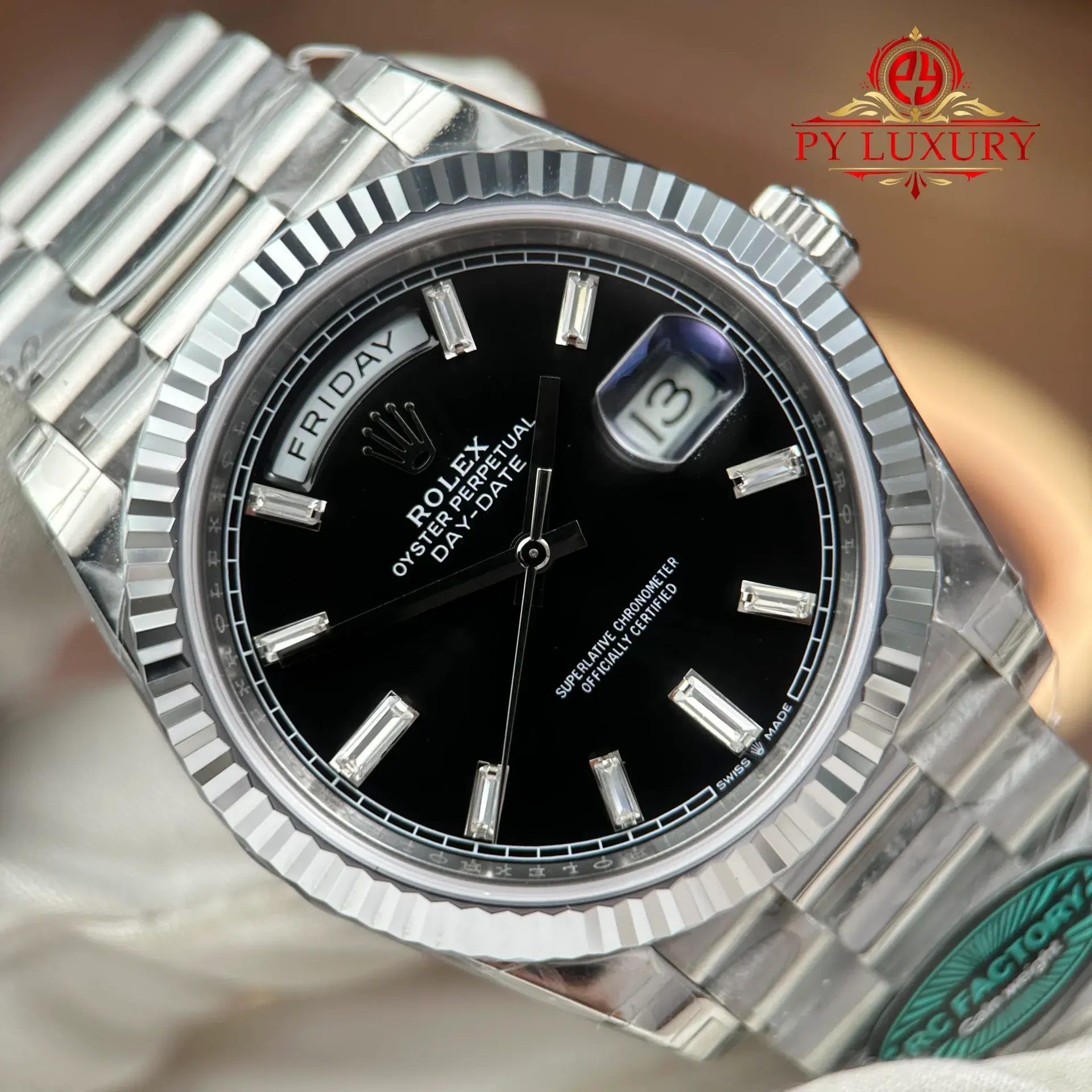 Rolex Day-Date 228239-0005 Black Diamond-set Dial 1:1 Super Clone 210g RC Factory 40mm - 图片 5