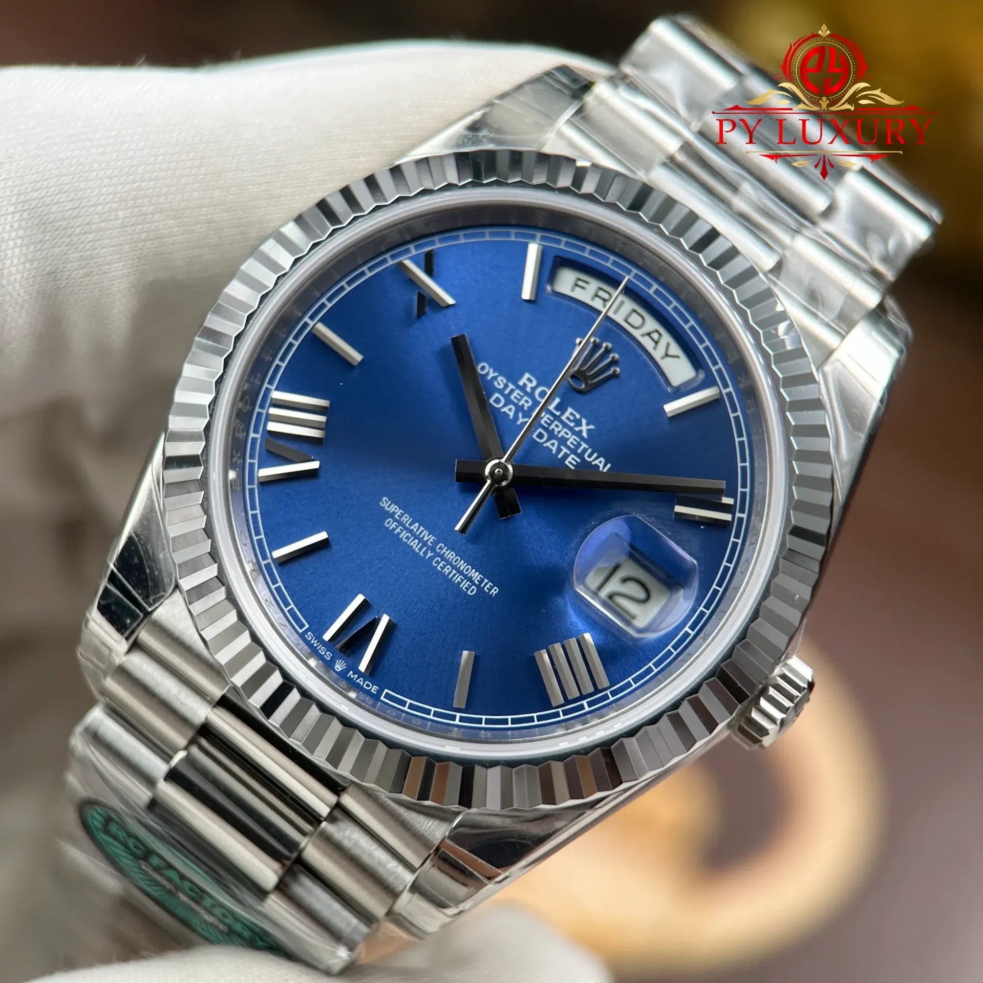 Rolex Day-Date 228239-0007 Bright Blue Dial 1:1 Super Clone 210g RC Factory 40mm - 图片 4