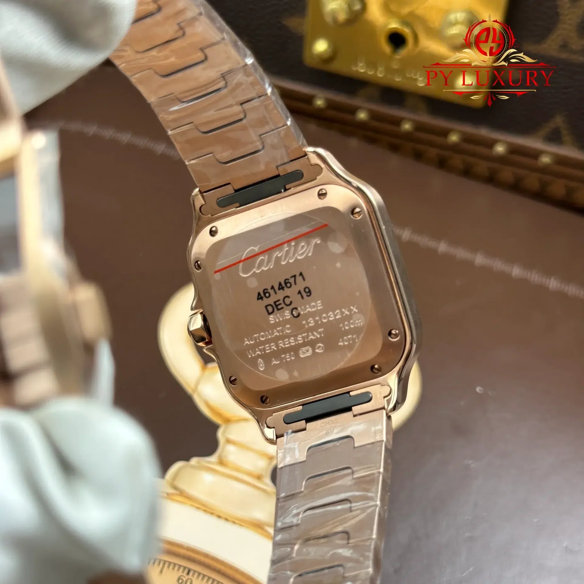 Cartier Santos WJSA0007 Rose Gold Silver Dial Diamond Bezel Best Replica BVF 35.1mm - 图片 10
