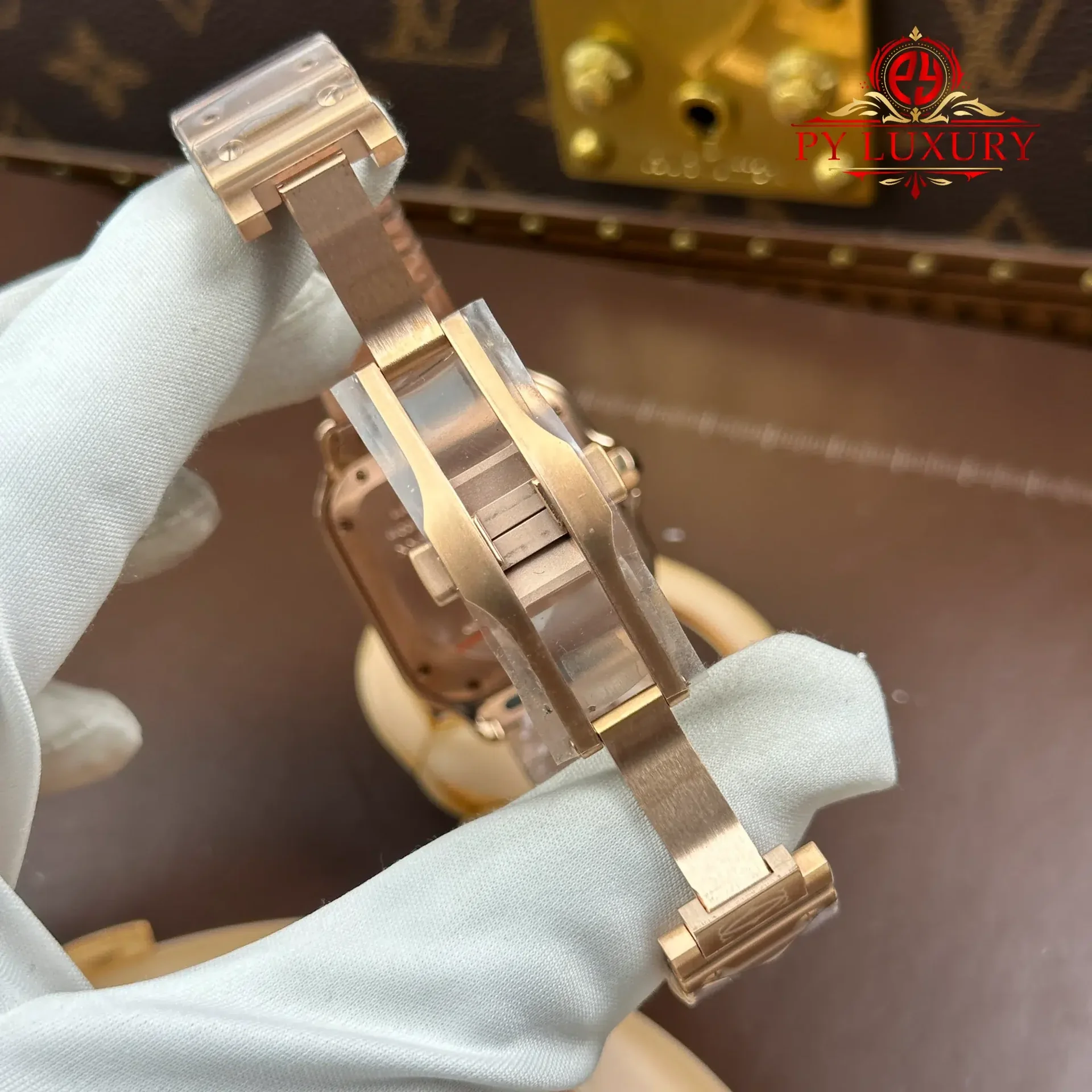 Cartier Santos WJSA0007 Rose Gold Silver Dial Diamond Bezel Best Replica BVF 35.1mm - 图片 11