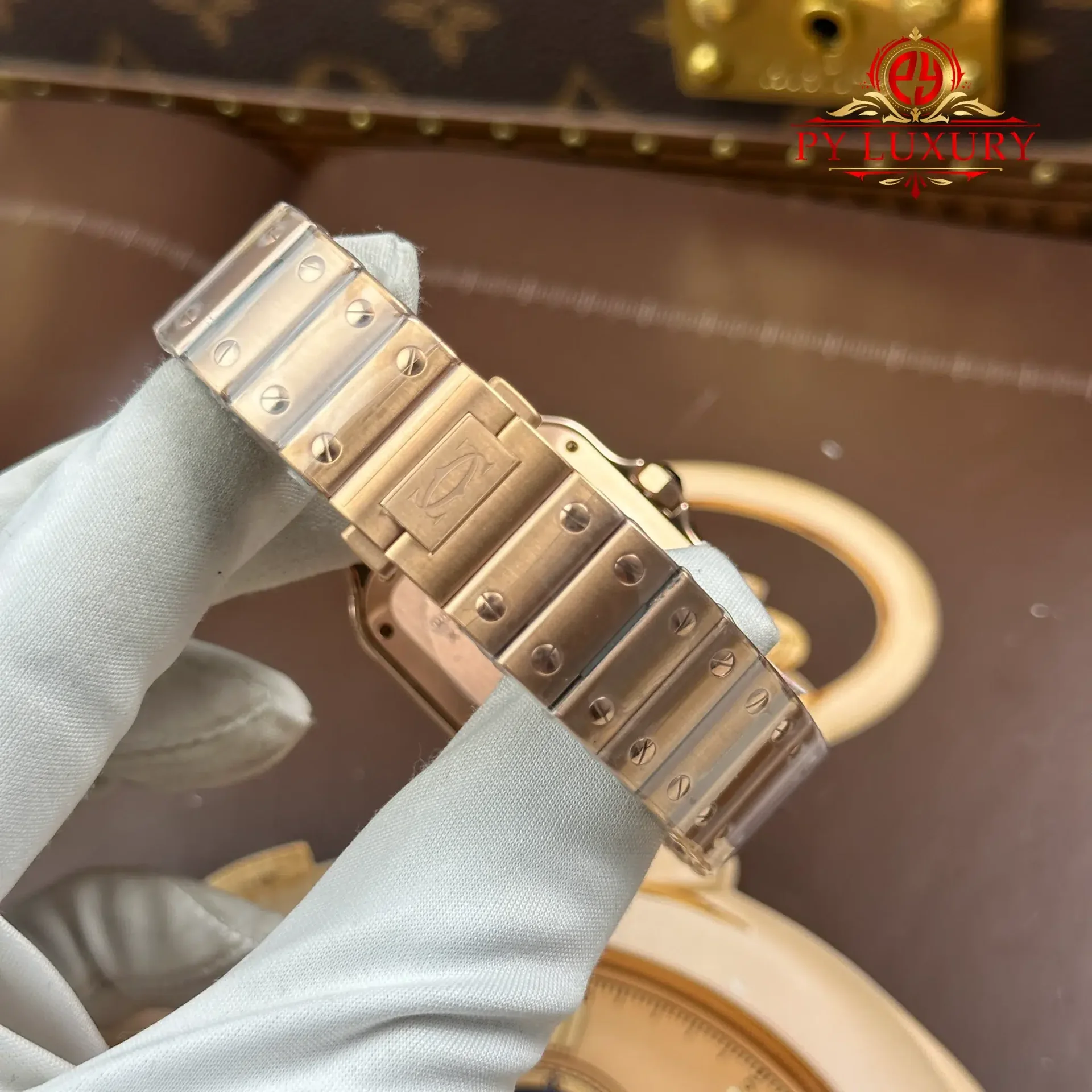 Cartier Santos WJSA0007 Rose Gold Silver Dial Diamond Bezel Best Replica BVF 35.1mm - 图片 12
