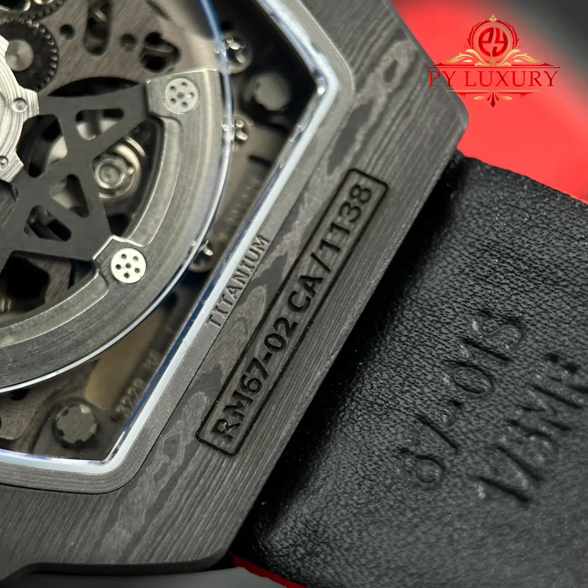 Richard Mille RM67-02 Extra Flat Italy Carbon TPT Red Green 1:1 Super Clone 38.7 x 47.52mm - 图片 14
