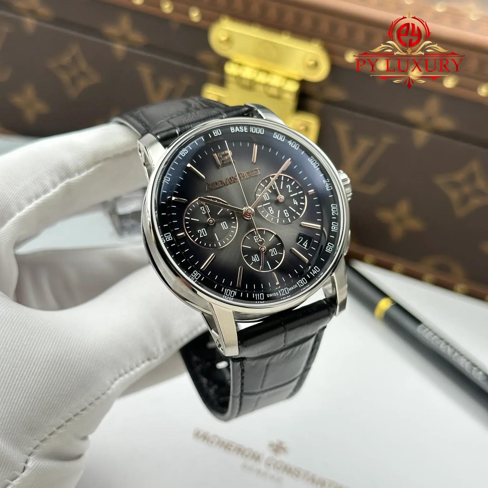 Audemars Piguet Code 11.59 Chronograph 26393CR Smoked Lacquered Grey Dial Leather Strap 1:1 Best Replica APSF 41mm - 图片 2
