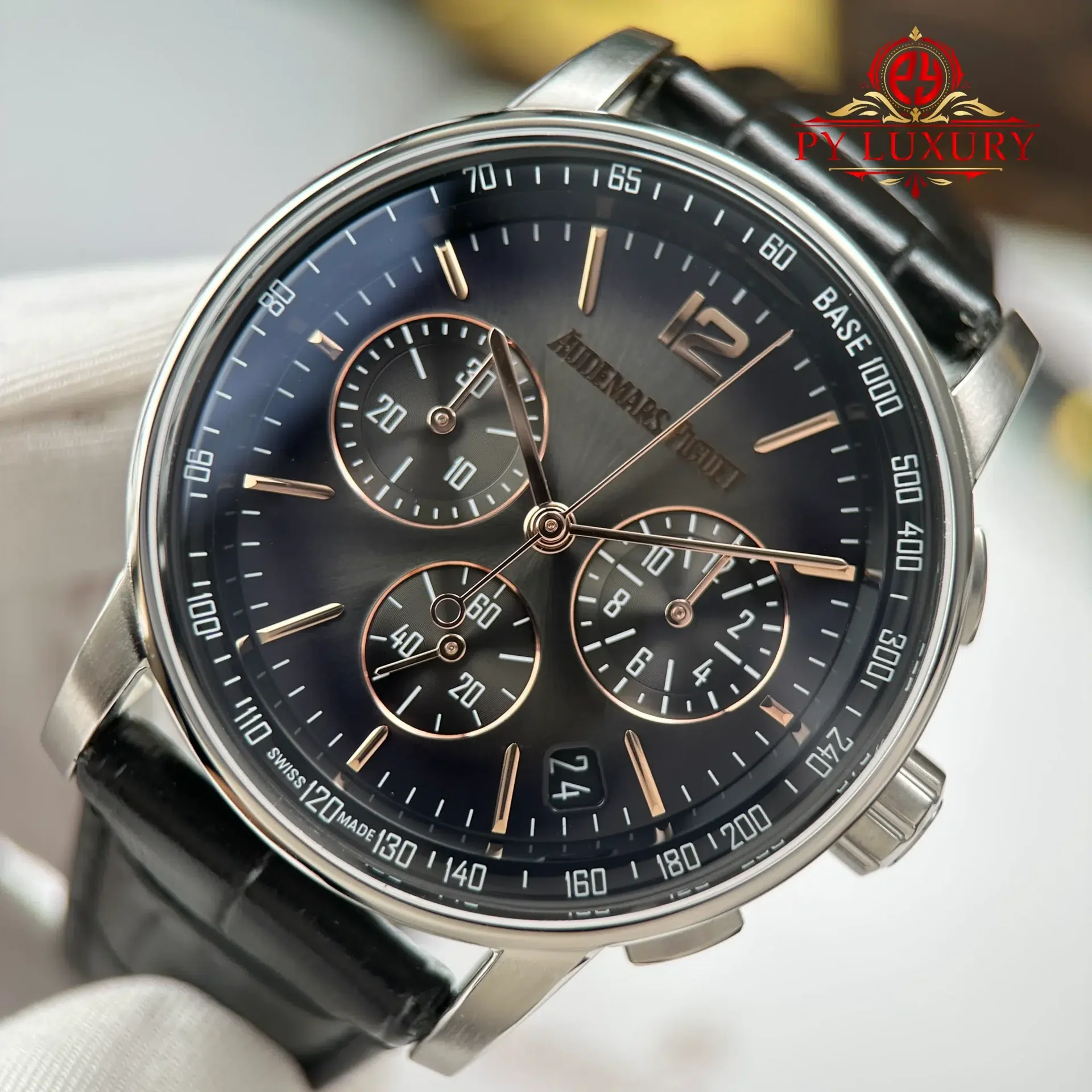 Audemars Piguet Code 11.59 Chronograph 26393CR Smoked Lacquered Grey Dial Leather Strap 1:1 Best Replica APSF 41mm - 图片 5