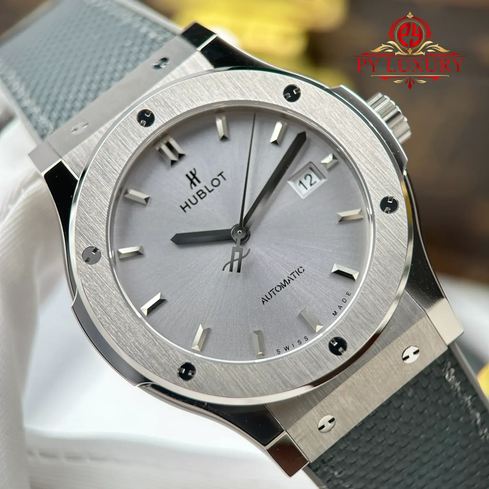 Hublot Classic Fusion Titanium Essential Grey Dial Rubber Strap 1:1 Best Replica JJZ 42mm - 图片 5