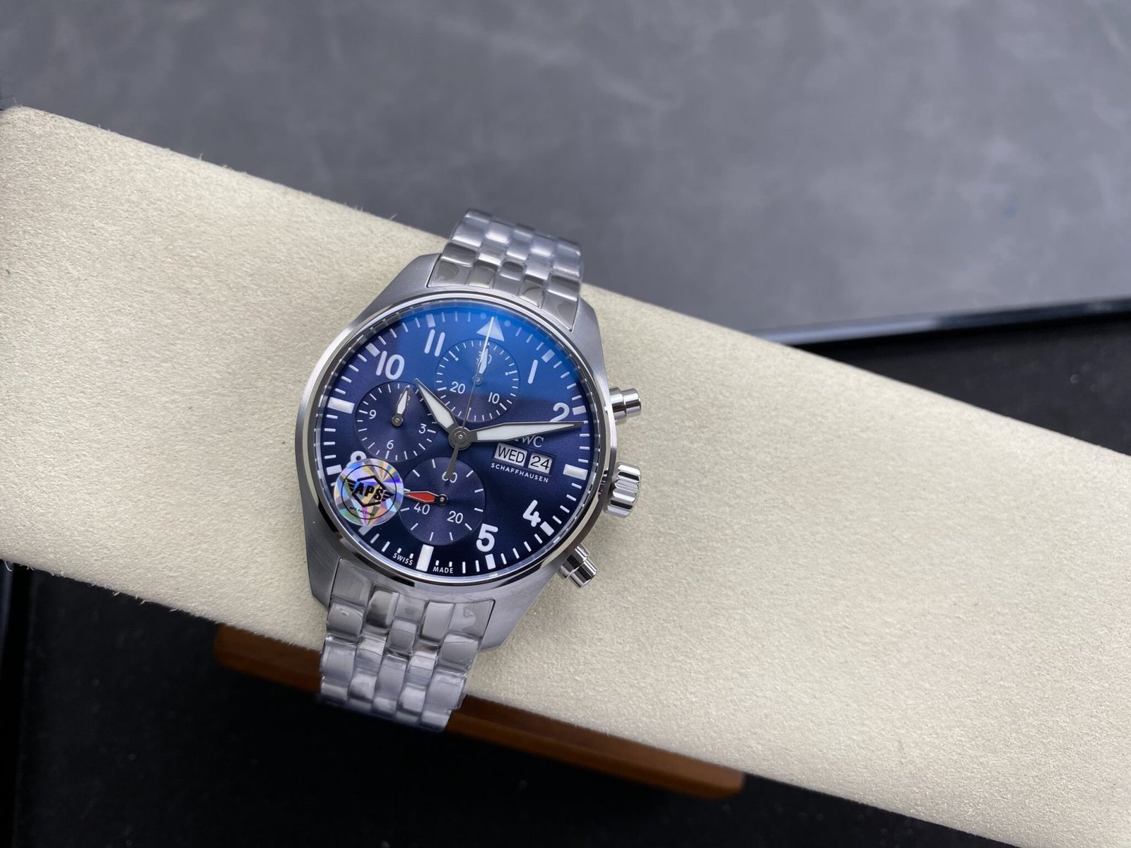 IWC Pilot Chronograph IW388102 Blue Dial Metal Bracelet Super Clone APSF 41mm