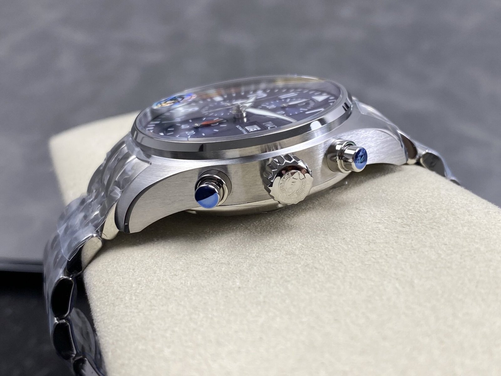 IWC Pilot Chronograph IW388102 Blue Dial Metal Bracelet Super Clone APSF 41mm - 图片 6