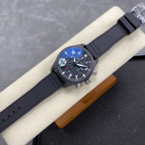 IWC Pilot Chronograph IW389401 TOP GUN Black Ceramic Rubber Strap 1:1 Best Replica APSF 42mm