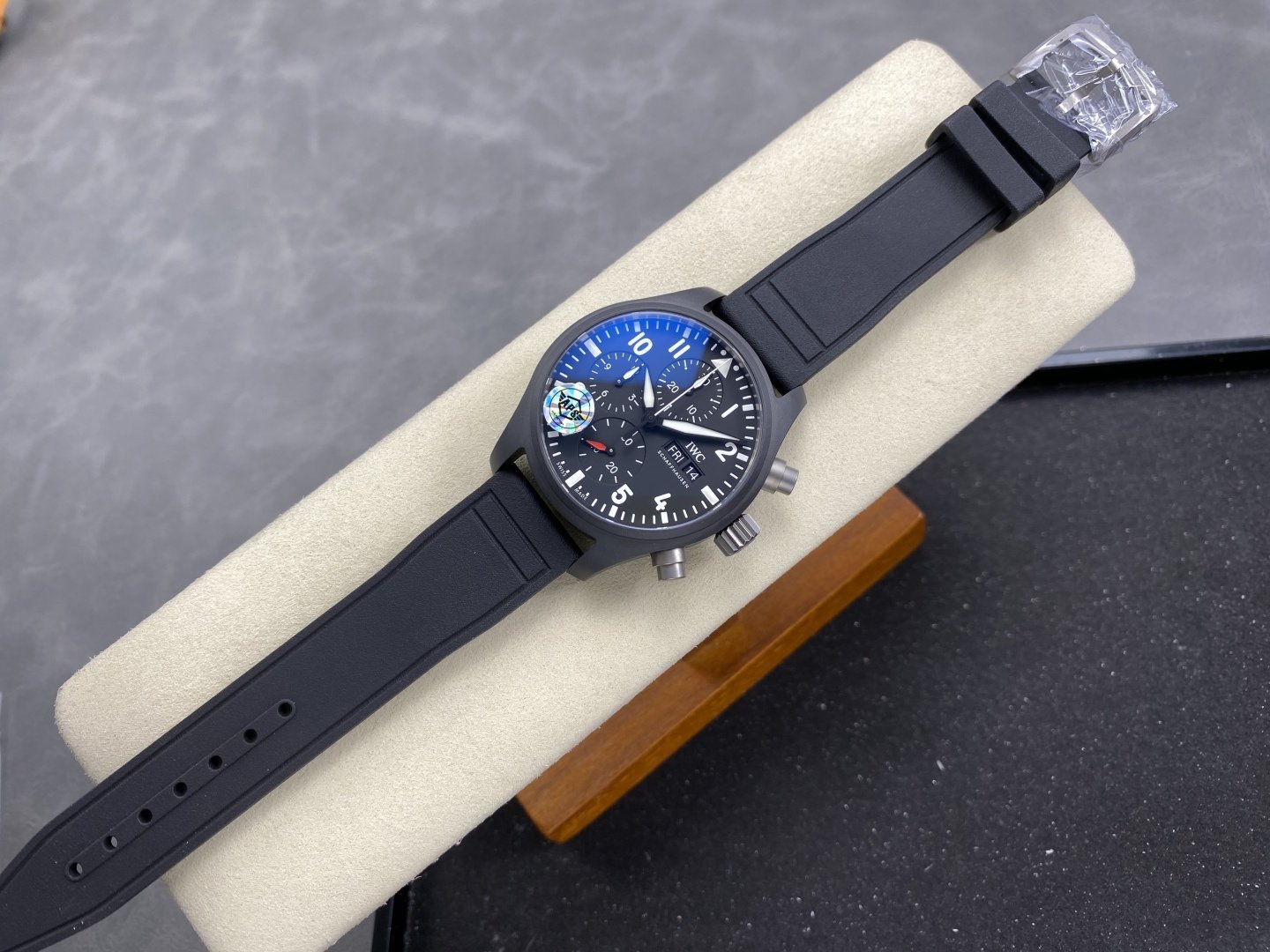 IWC Pilot Chronograph IW389401 TOP GUN Black Ceramic Rubber Strap 1:1 Best Replica APSF 42mm