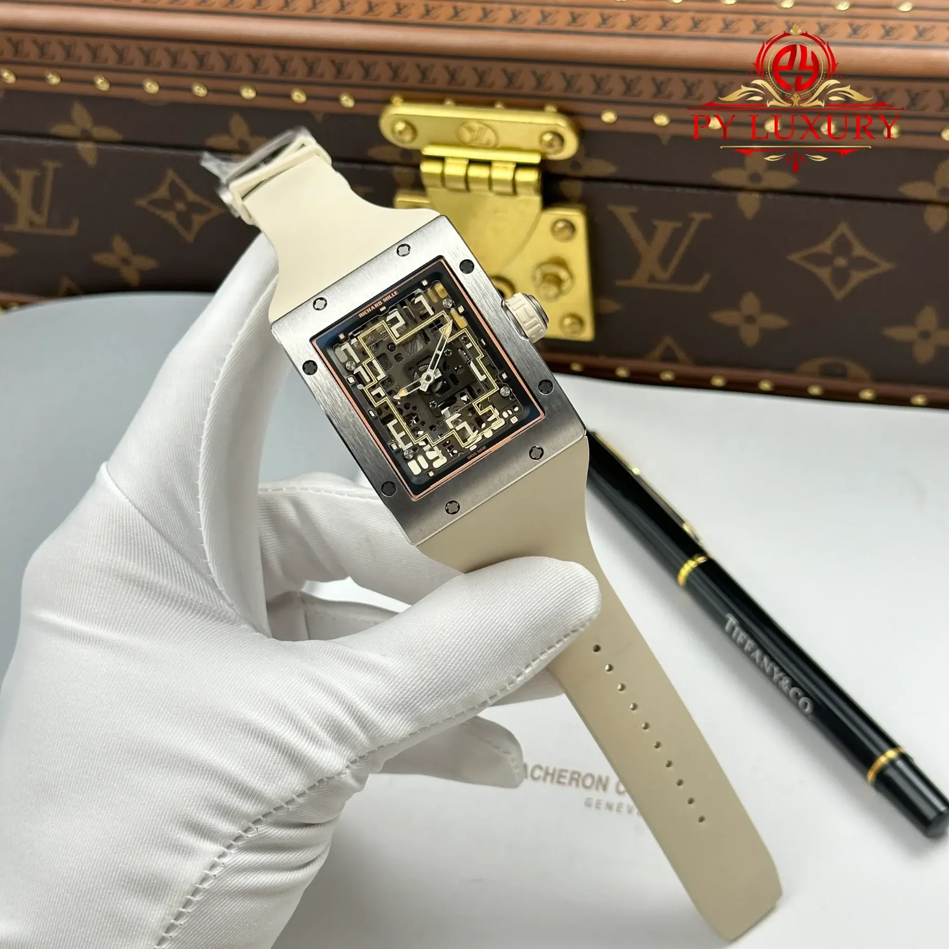 Richard Mille RM16-02 Titanium Extra-Flat White Rubber Band 1:1 Best Replica 36 x 45mm - 图片 2