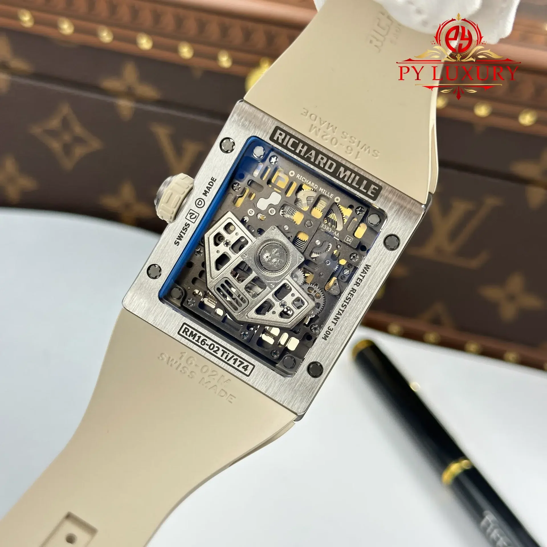 Richard Mille RM16-02 Titanium Extra-Flat White Rubber Band 1:1 Best Replica 36 x 45mm - 图片 11