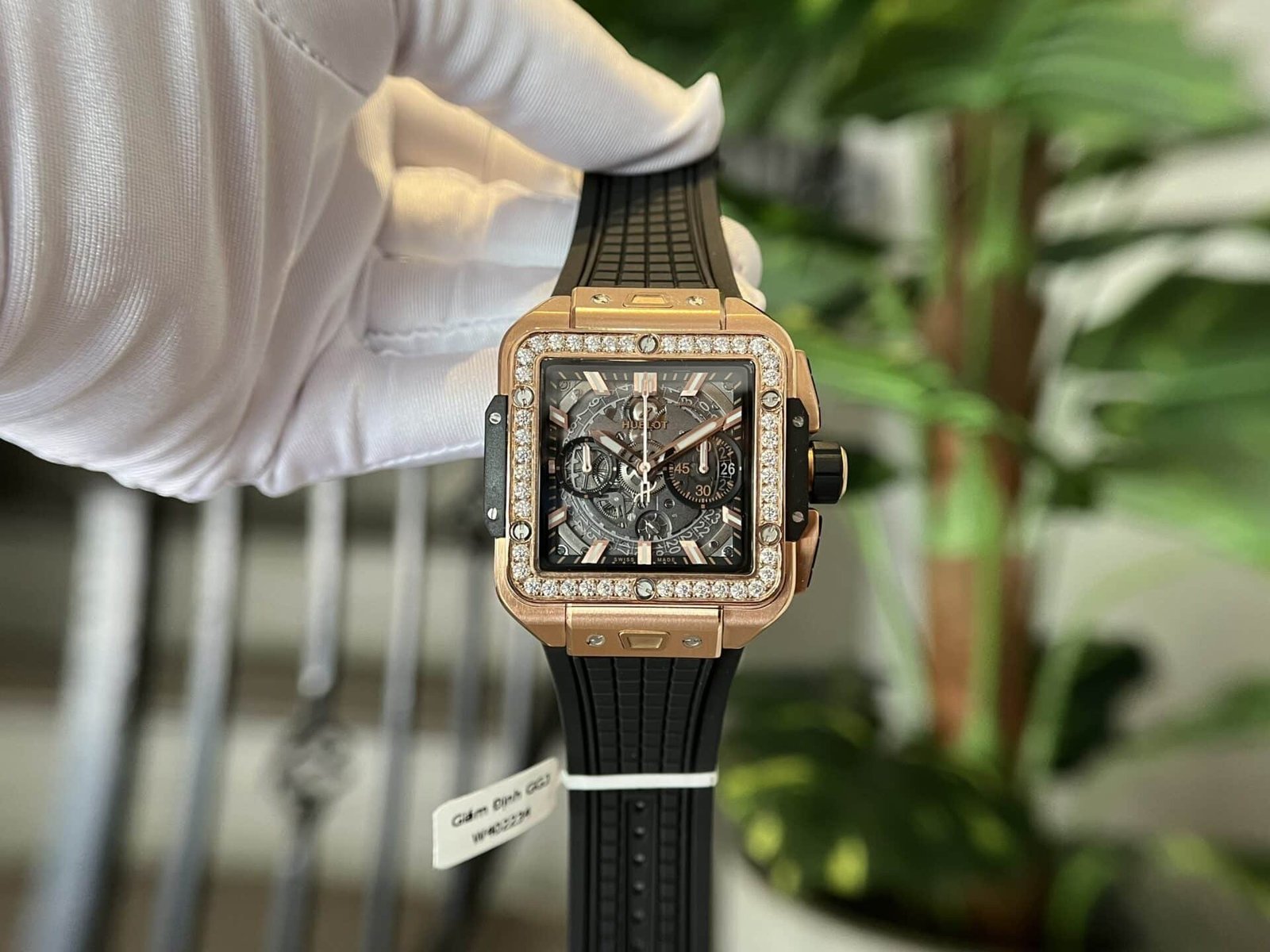 Hublot Square Bang King Gold Custom Moissanite Bezel Top Quality Replica 42mm - 图片 2