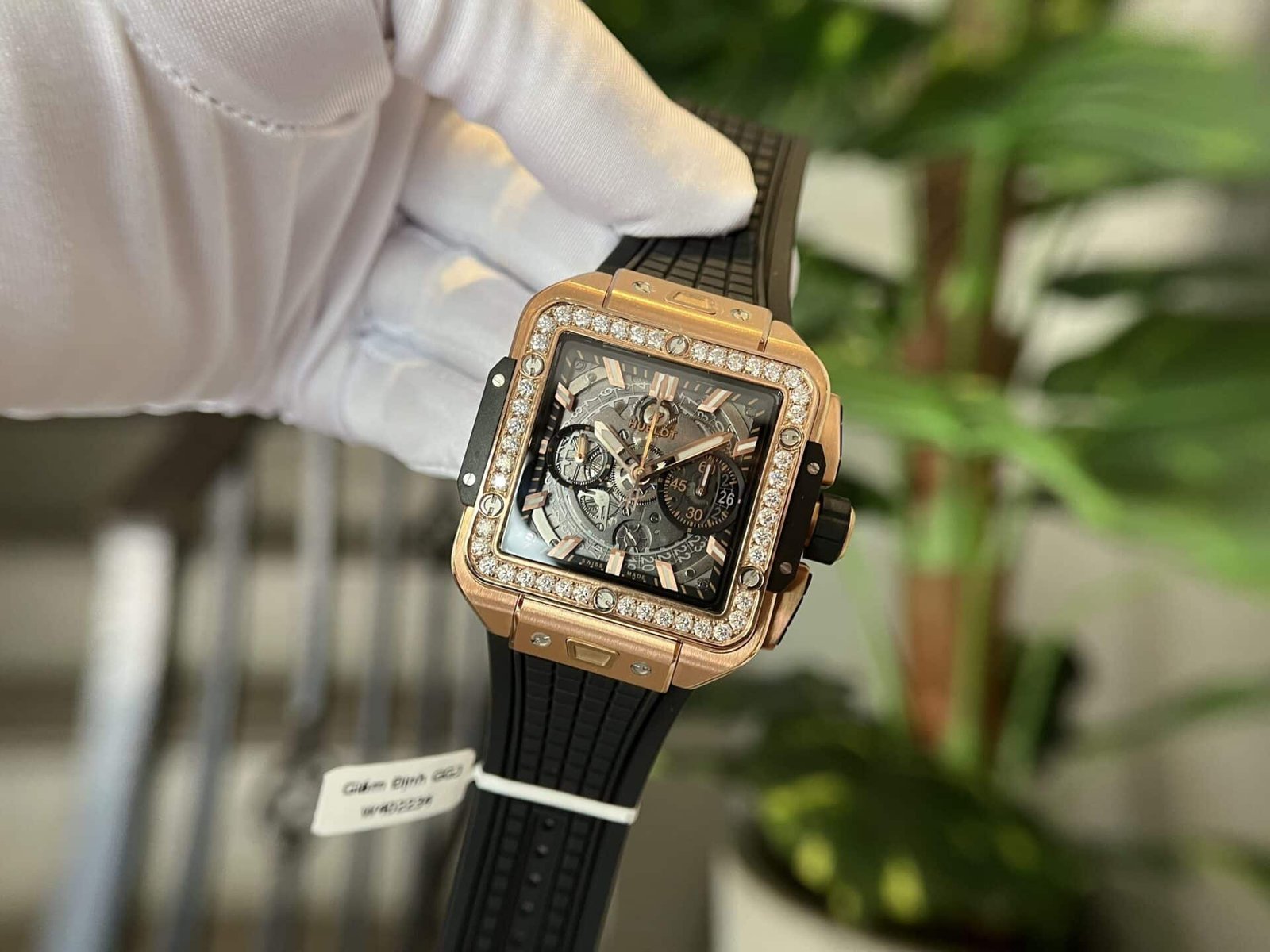 Hublot Square Bang King Gold Custom Moissanite Bezel Top Quality Replica 42mm - 图片 4