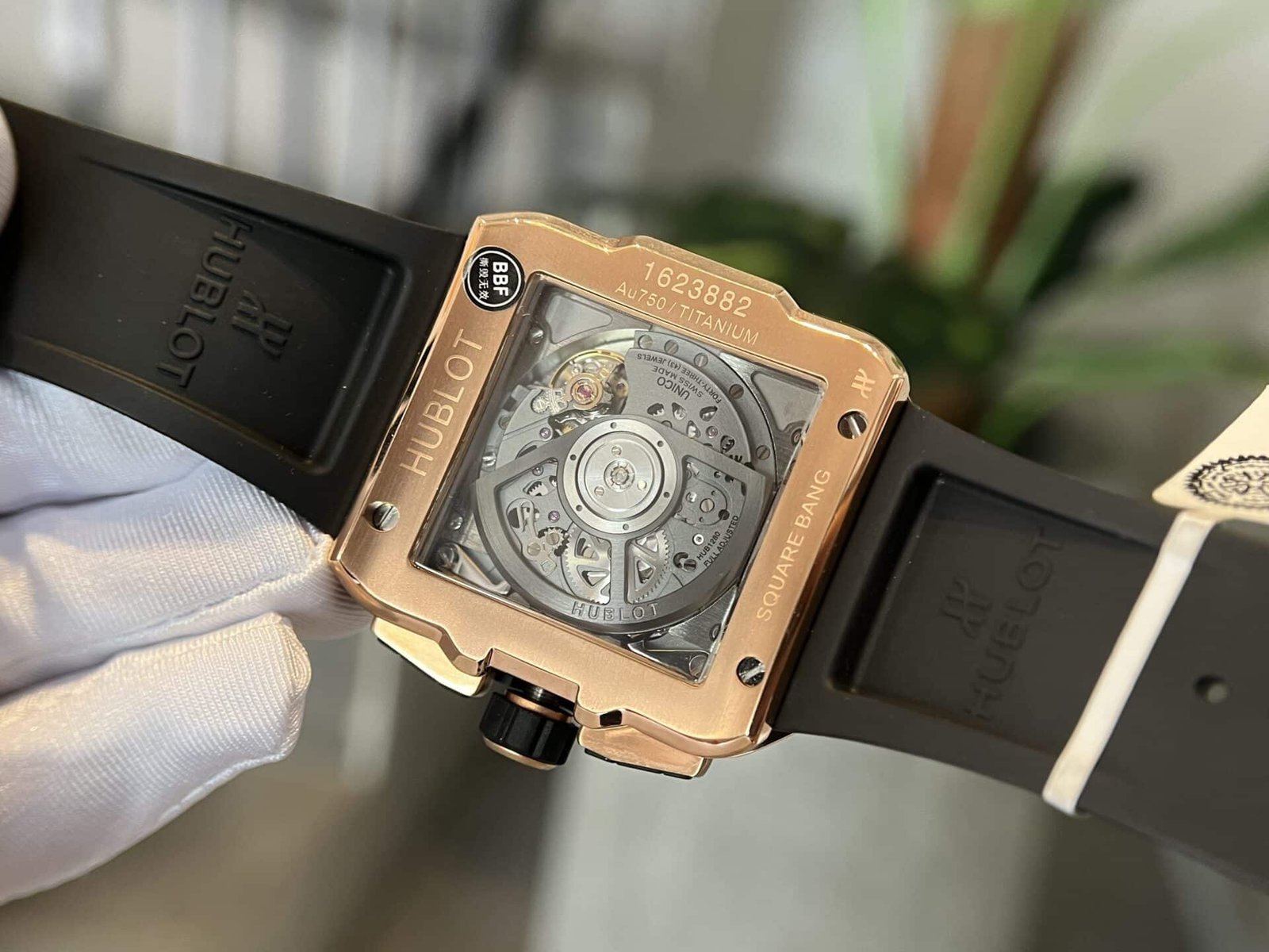 Hublot Square Bang King Gold Custom Moissanite Bezel Top Quality Replica 42mm - 图片 7