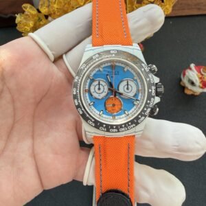 Rolex Daytona DiW VELOCE White Quartz Fiber Orange Nylon Strap 1:1 Super Clone 40mm