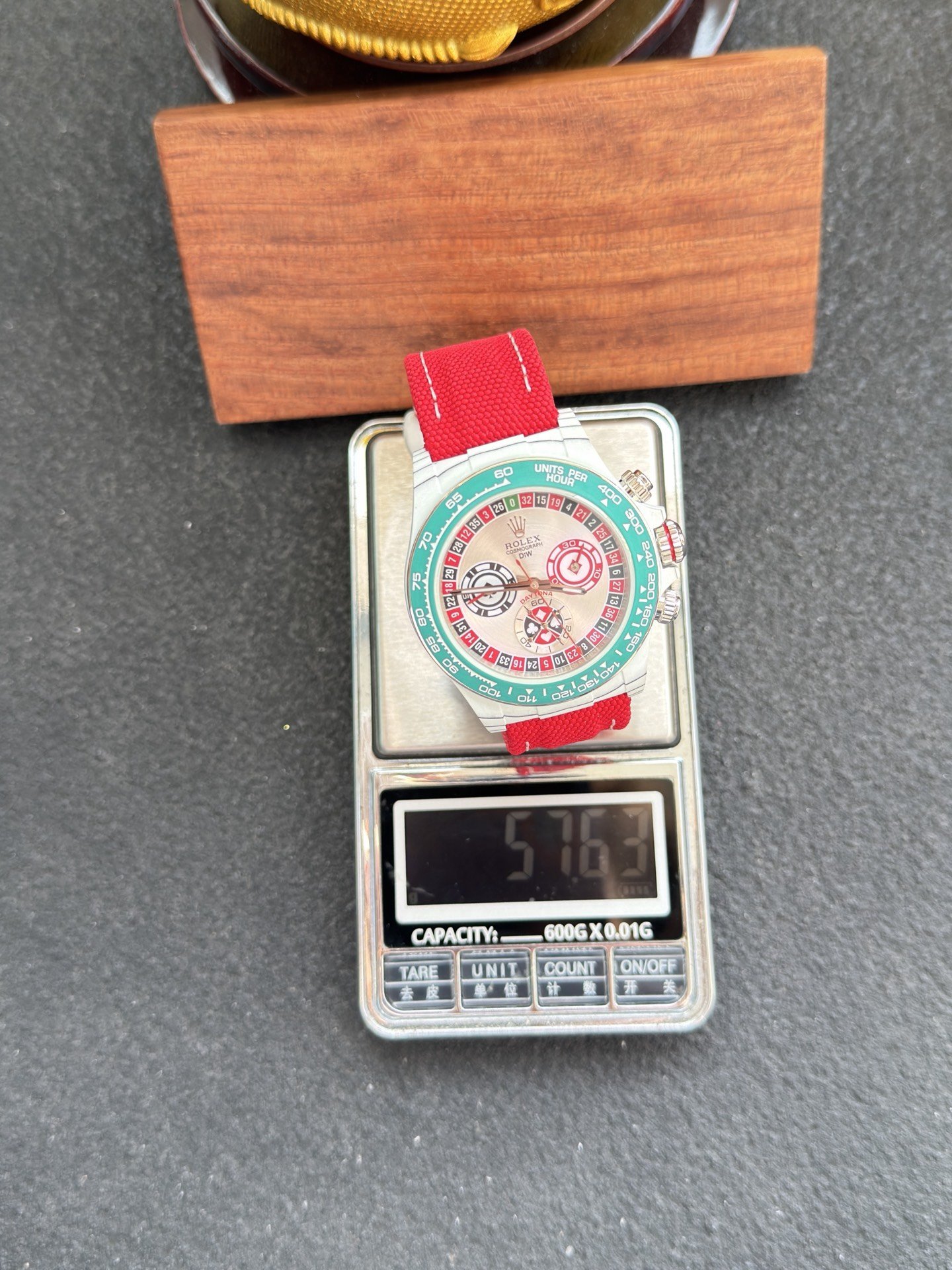 Rolex Daytona DiW LUCKY PLAYER QF White Quartz TPT Red Nylon Strap Best Replica 40mm - 图片 11