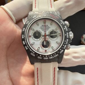 Rolex DiW Daytona SPEEDSTER WHITE Black Carbon Fiber White Dial Best Replica 40mm