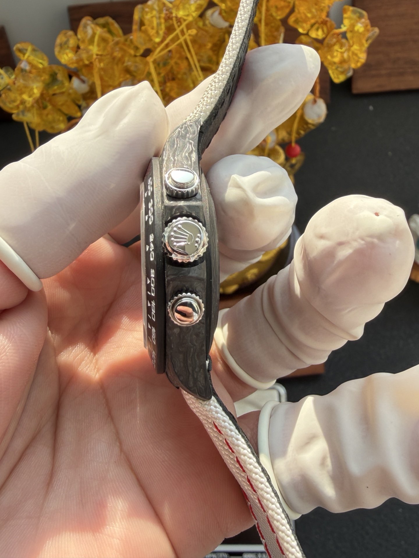 Rolex DiW Daytona SPEEDSTER WHITE Black Carbon Fiber White Dial Best Replica 40mm - 图片 7