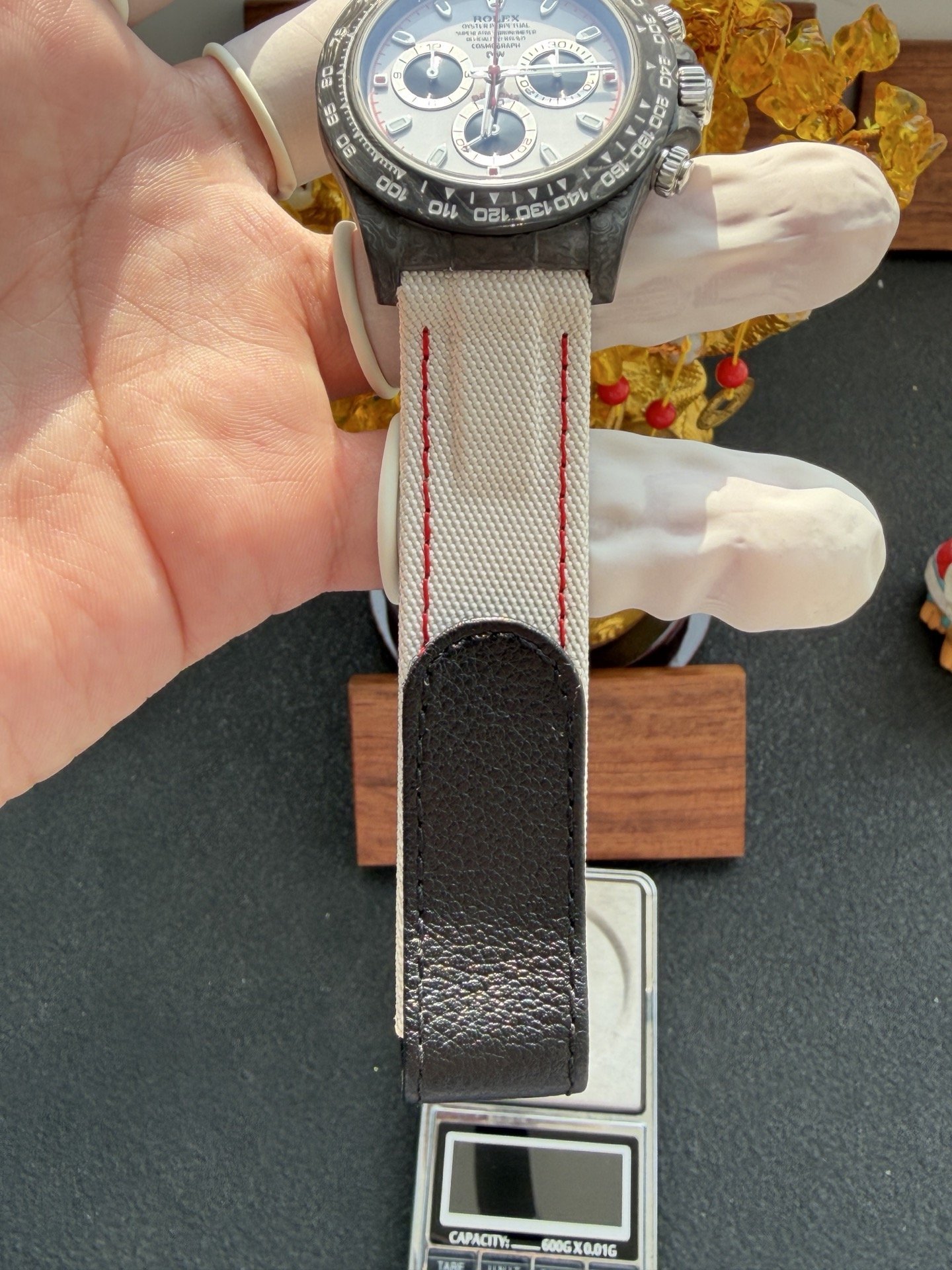 Rolex DiW Daytona SPEEDSTER WHITE Black Carbon Fiber White Dial Best Replica 40mm - 图片 11