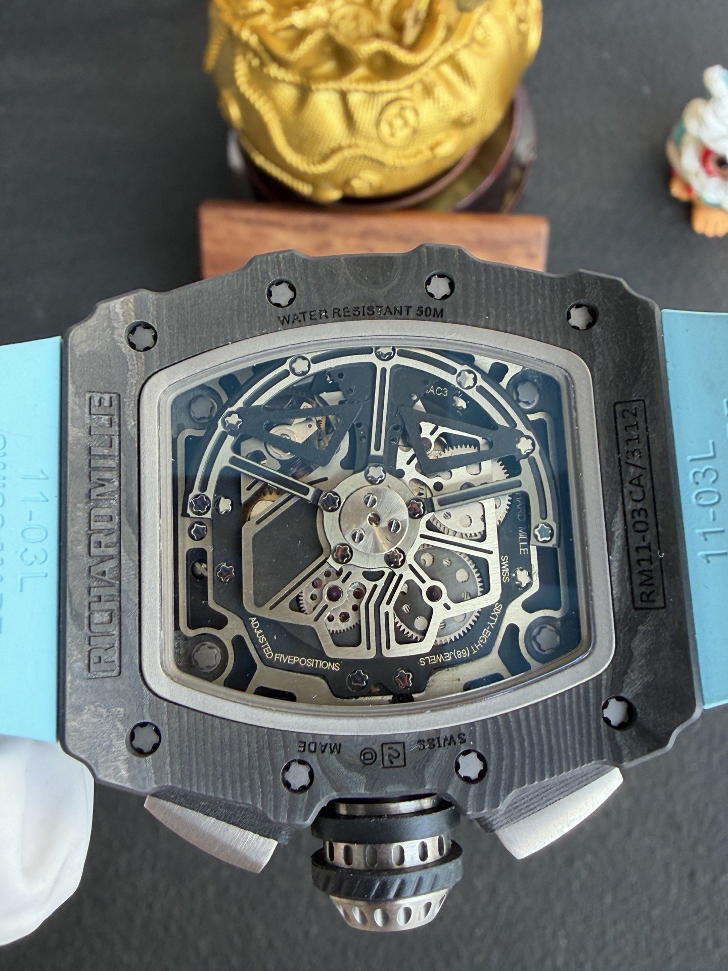 Richard Mille RM11-03 Black Carbon TPT Automatic Chronograph 1:1 Super Clone 49.94 x 44.5mm - 图片 7