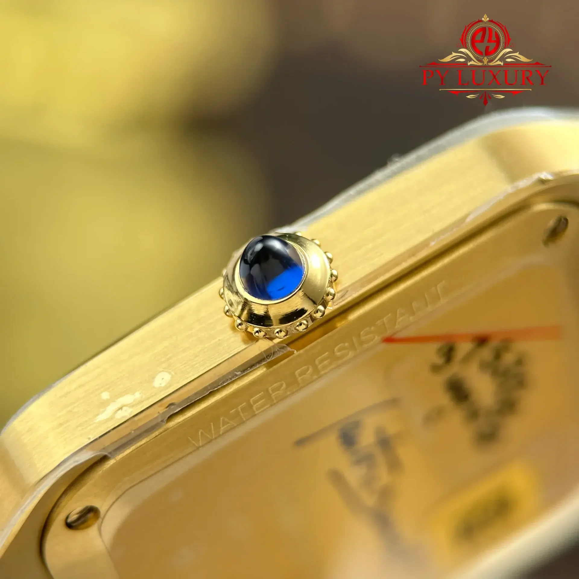 Cartier Santos Dumont LM Yellow Gold Gray Lacquer Grey Dial Quartz Leather Strap Replica AF 31.4mm x 43.5mm - 图片 7