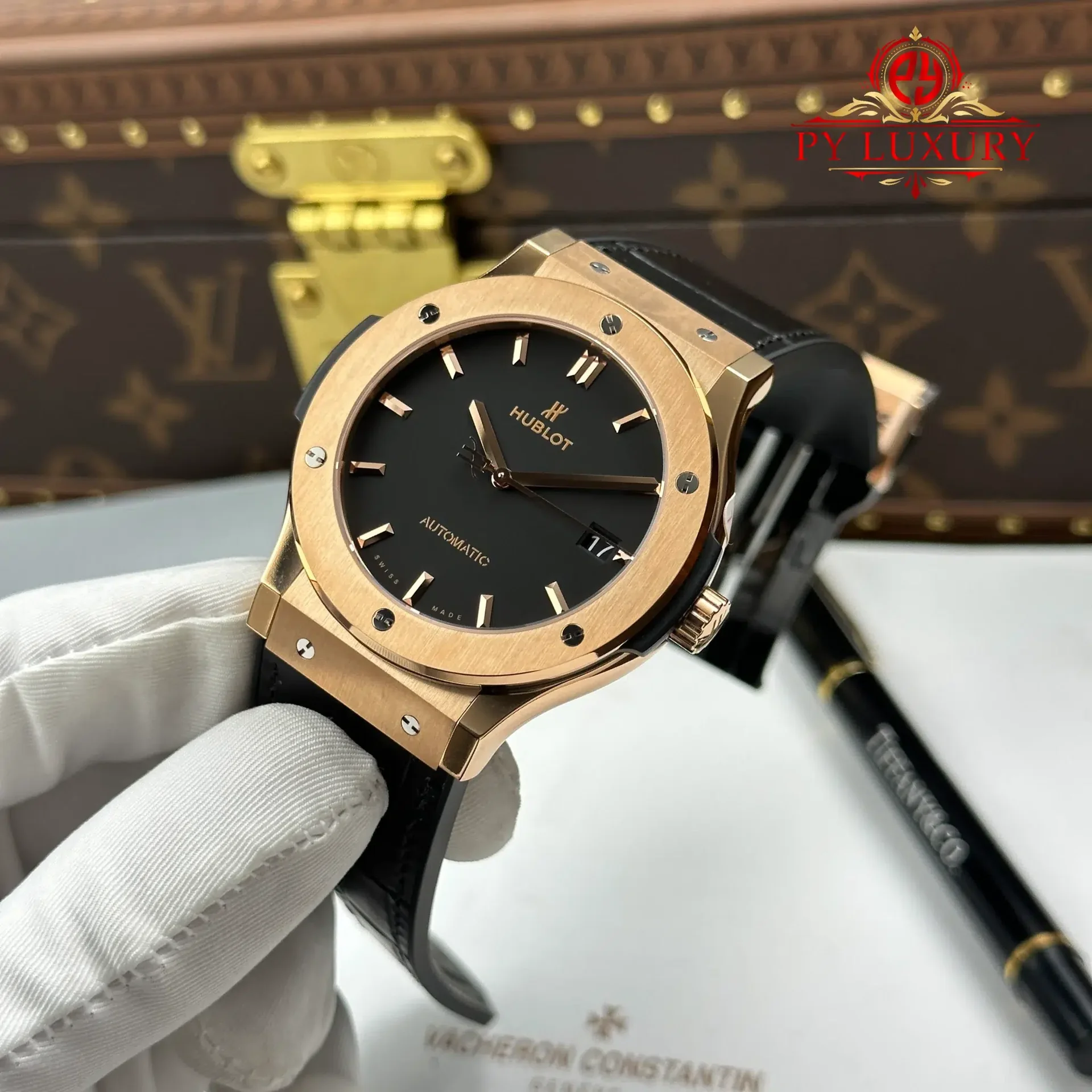 Hublot Classic Fusion King Gold Black Dial 45mm 1:1 Best Replica JJZ Factory - 图片 3
