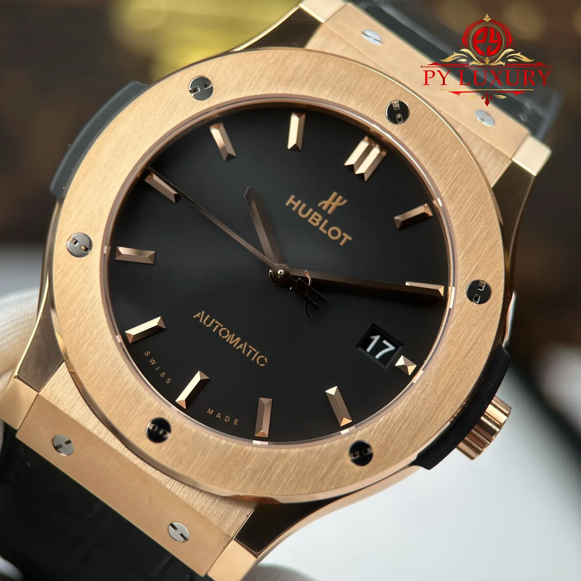Hublot Classic Fusion King Gold Black Dial 45mm 1:1 Best Replica JJZ Factory - 图片 5