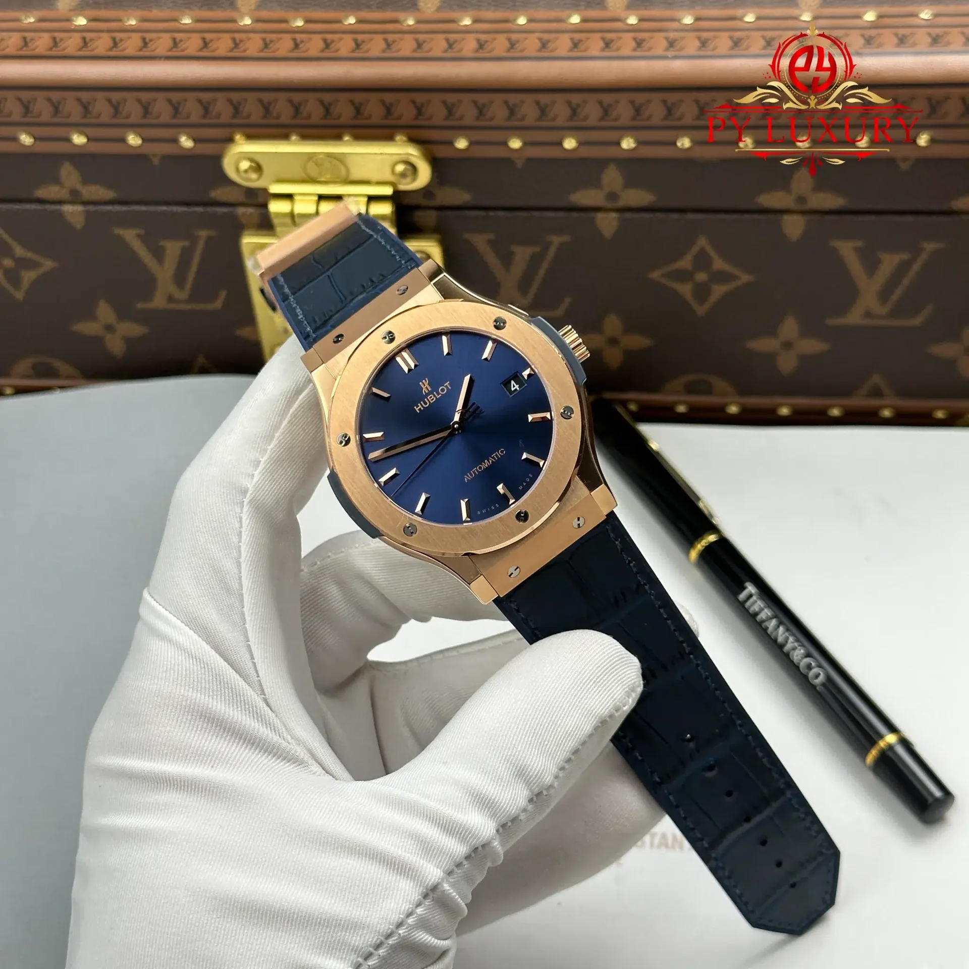 Hublot Classic Fusion King Gold Navy Blue Dial 45mm 1:1 Best Replica JJZ Factory - 图片 2