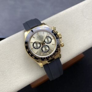 Rolex Daytona 126518LN-0010 Yellow Gold Golden Dial Oysterflex 1:1 Best Replica QF 40mm