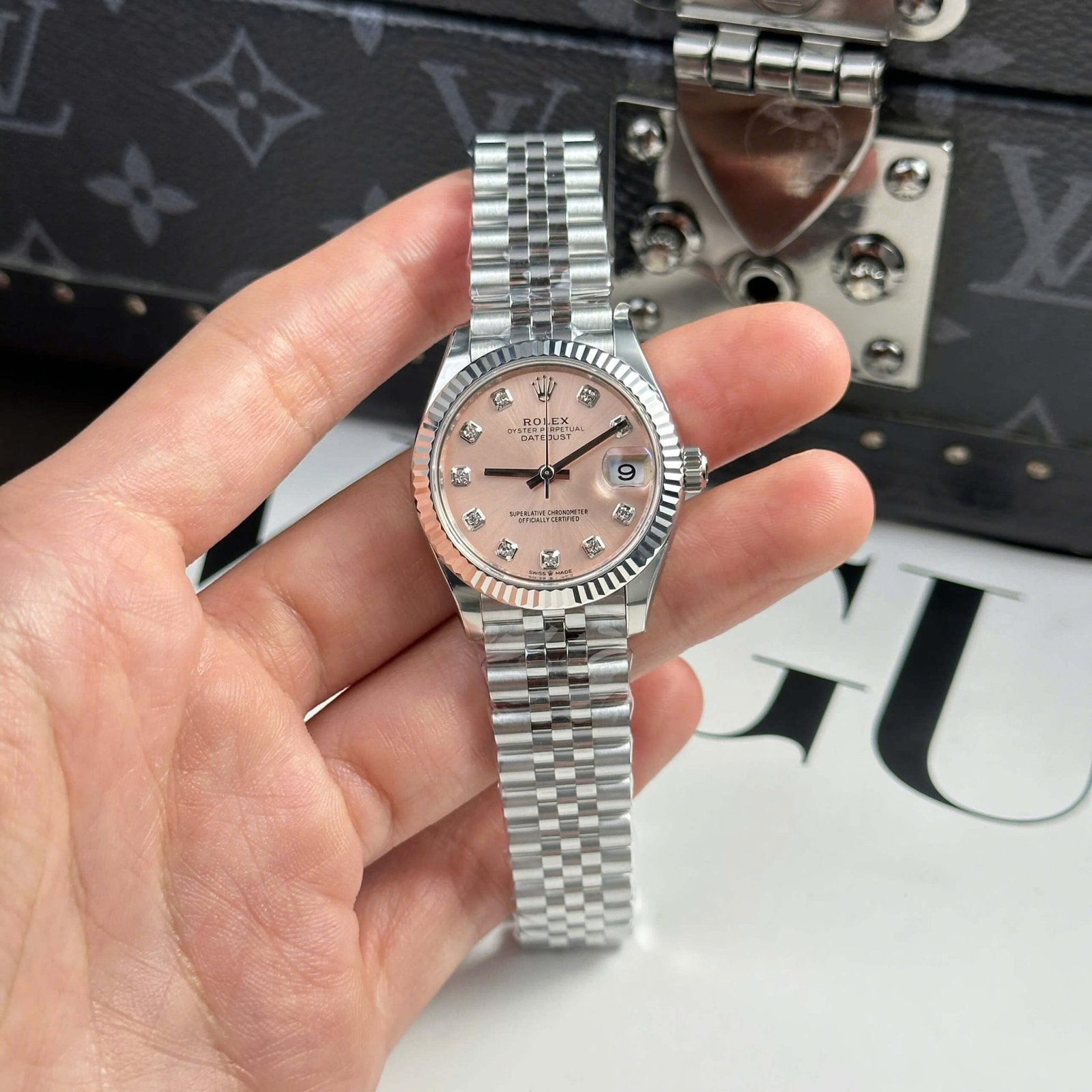 Rolex Datejust 278274 Pink Diamond Dial Fluted Bezel Jubilee Bracelet Best Replica THB 31mm